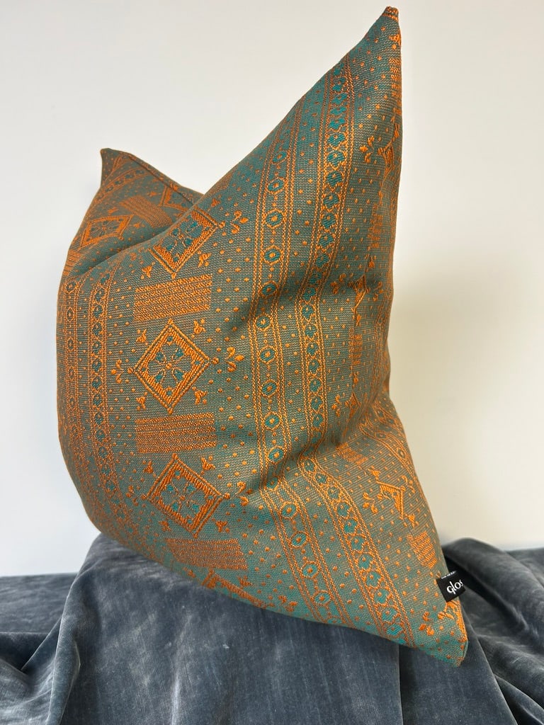 Set of Artisan Nomad Wool Neo-Folk Tribal Throw Pillow, Handworked Locally Chicago - 6
