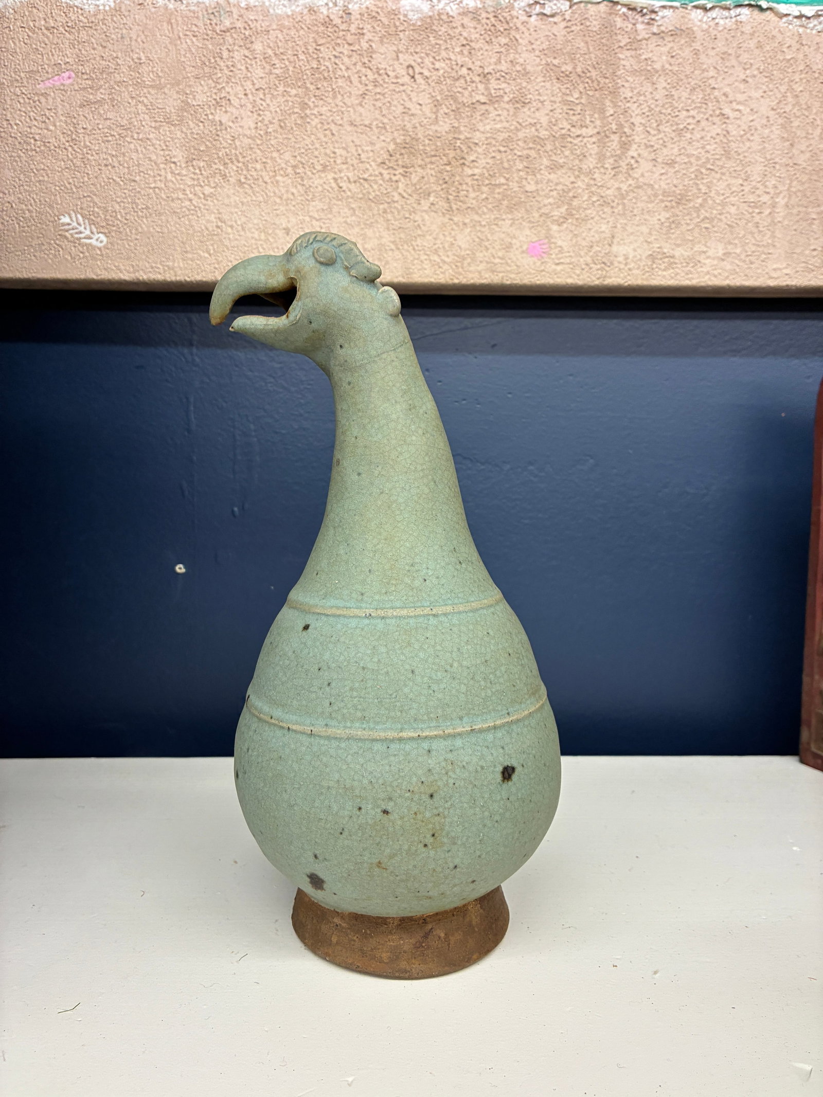 Thai Sawanghalok Celadon Ewer 16th Century W Hamsa Bird Head Mouth - 6