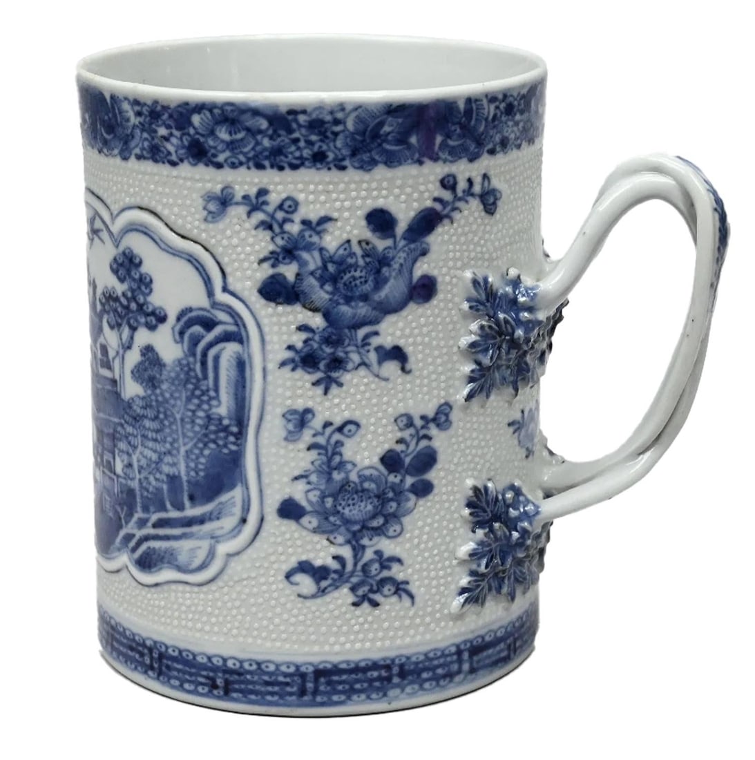 River Scenes in Cobalt: An 18th-Century Chinese Export Porcelain Tankard - 4