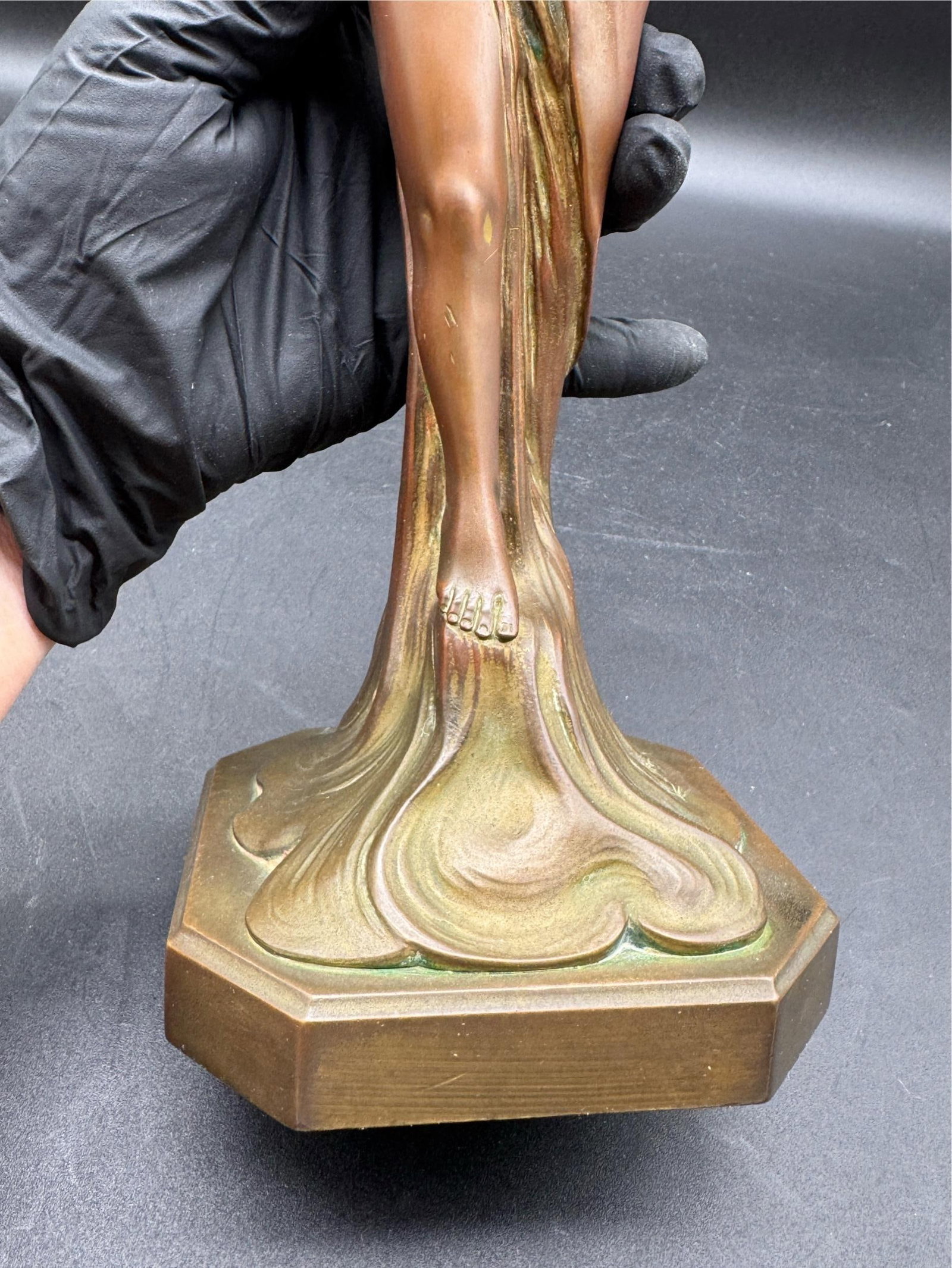 Antique Signed Ludwig Beck ( L. Beck ) Bronze Art Nouveau Table Lamp - 13