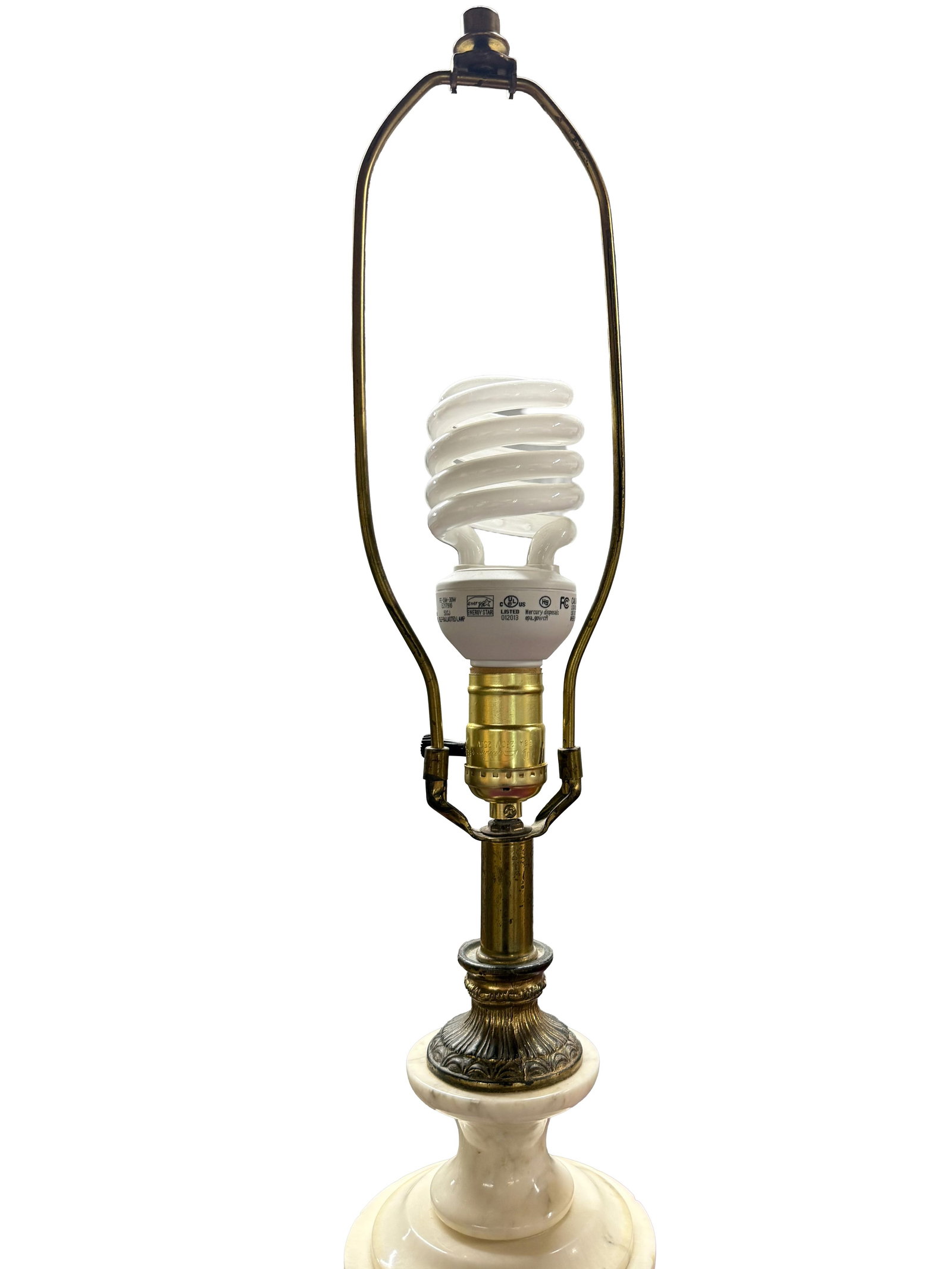 Pair of Vintage Italian Neoclassical White Marble Urn Table Lamps With Carved Details - 9