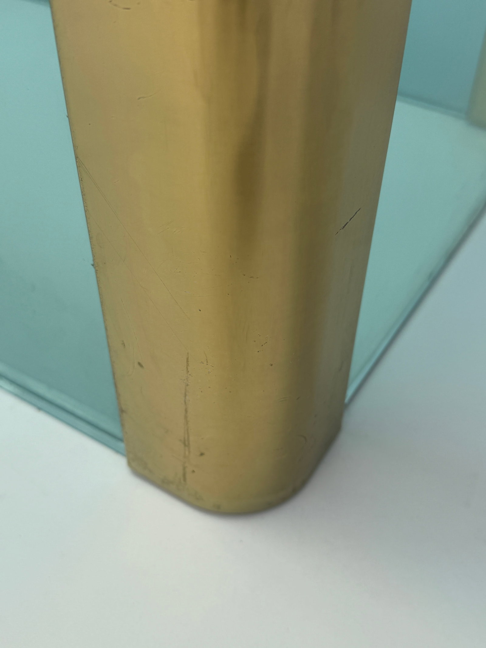 1970s Leon Rosen for Pace Collection Glass and Brass Dining Table - 10