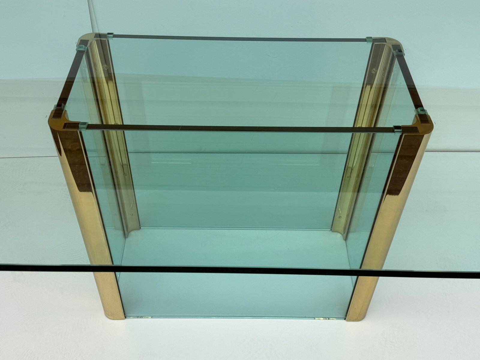 1970s Leon Rosen for Pace Collection Glass and Brass Dining Table - 5