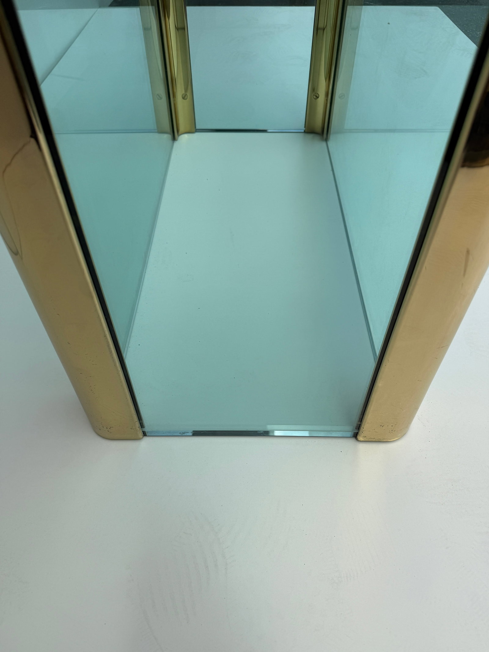 1970s Leon Rosen for Pace Collection Glass and Brass Dining Table - 9