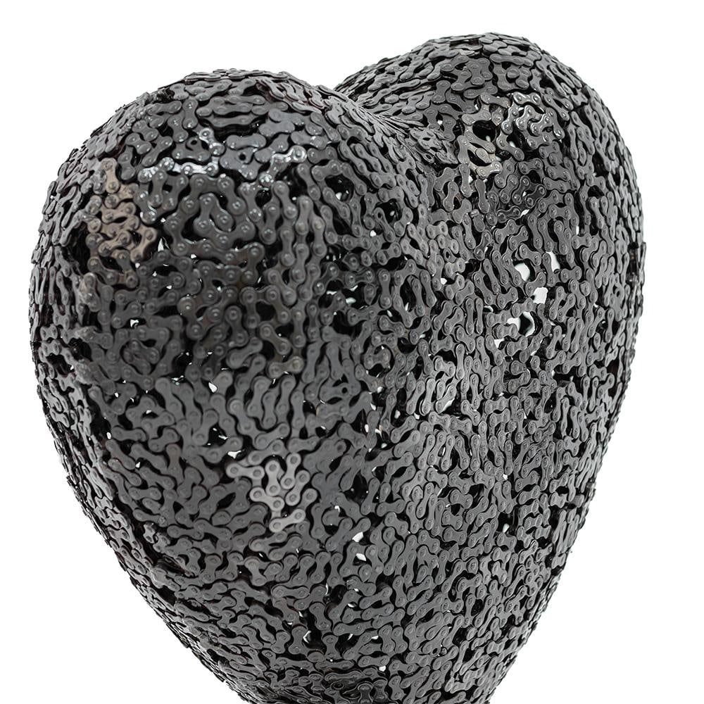 New Handcrafted Bicycle Chain Heart Sculpture | 22" X 18" | One of a Kind - 9