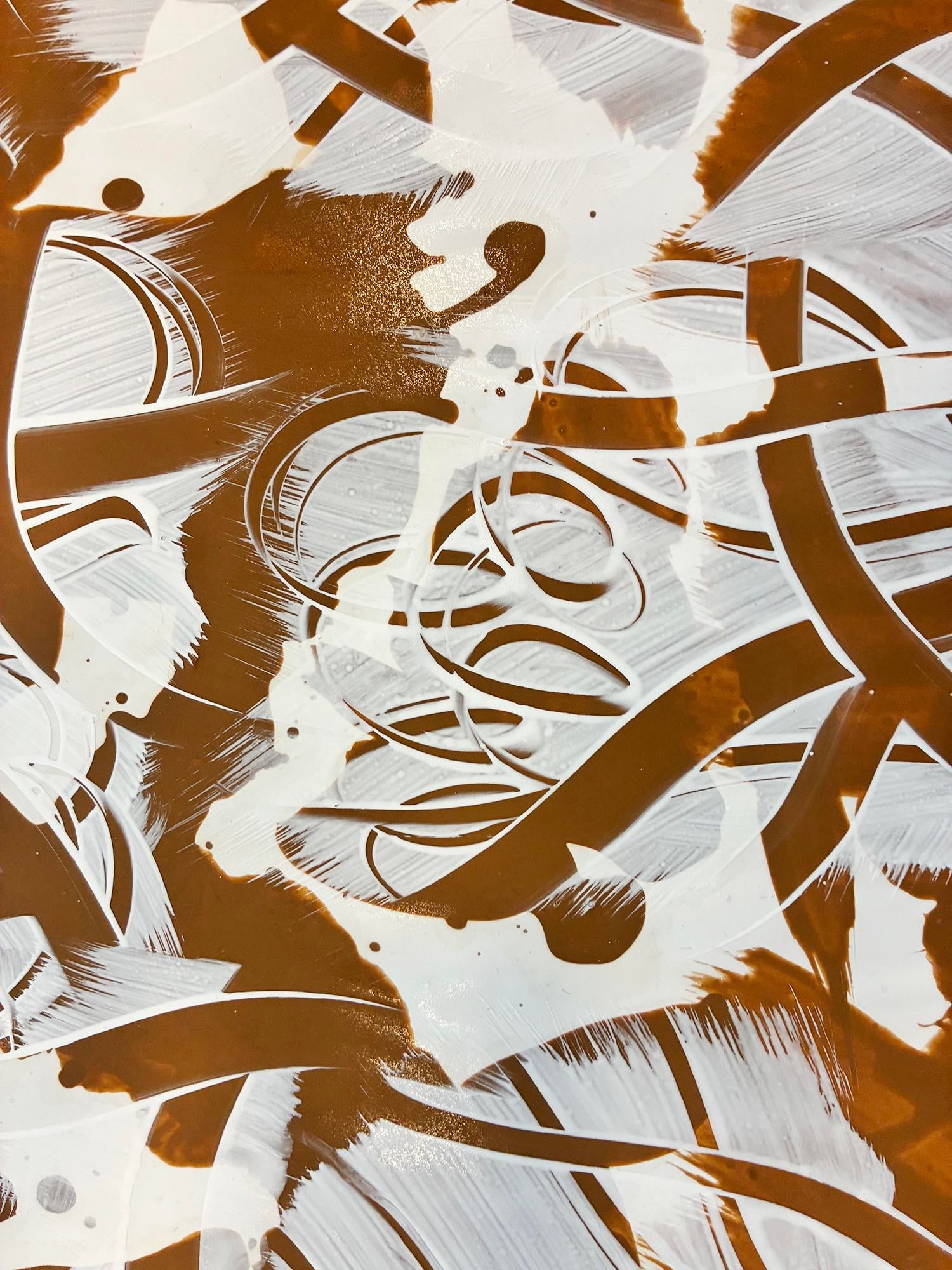 Interlaced White Over Brown by Michael DesRosiers Acrylic Paint on Paper (2025) - 2