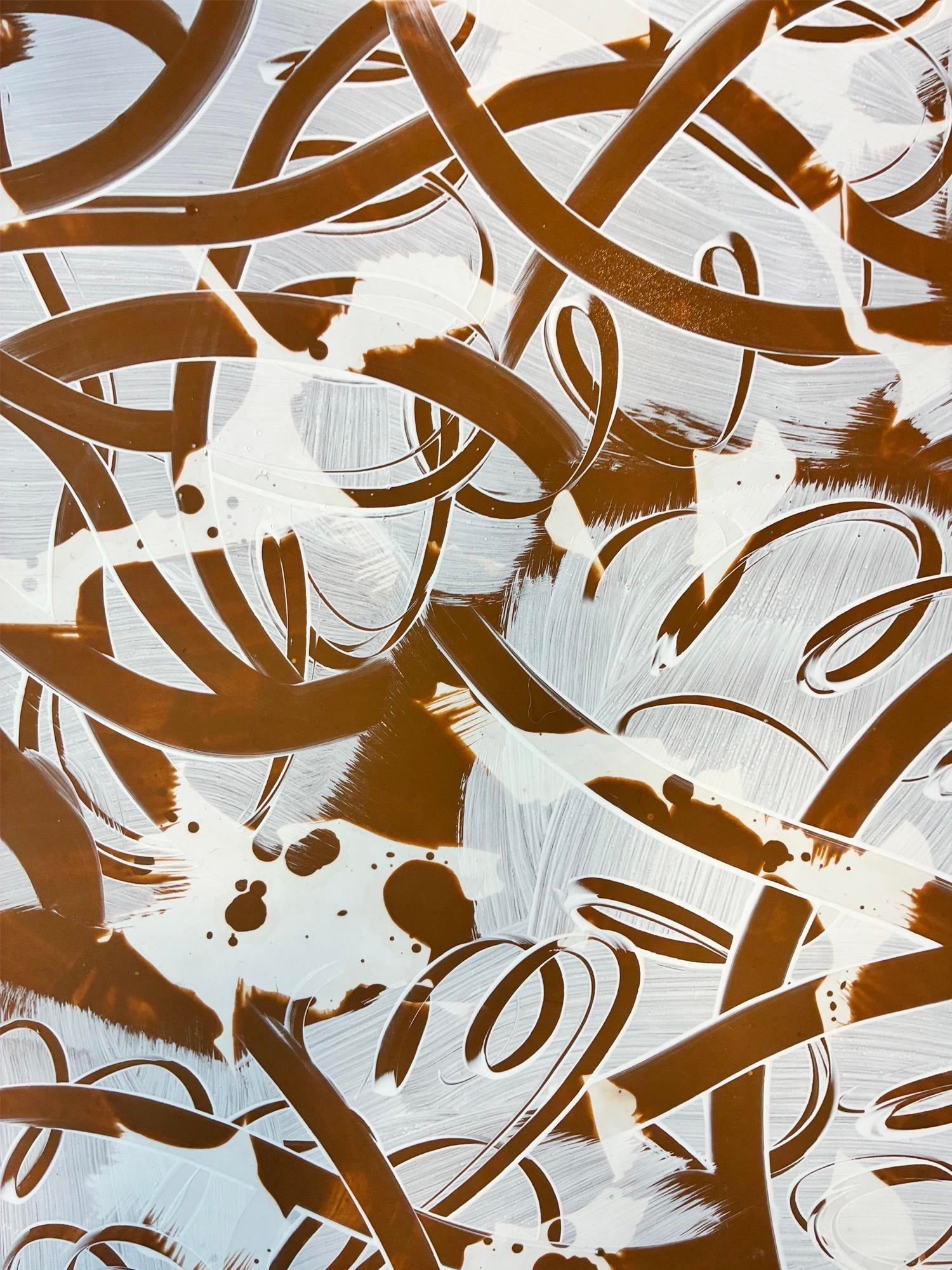 Interlaced White Over Brown by Michael DesRosiers Acrylic Paint on Paper (2025) - 3