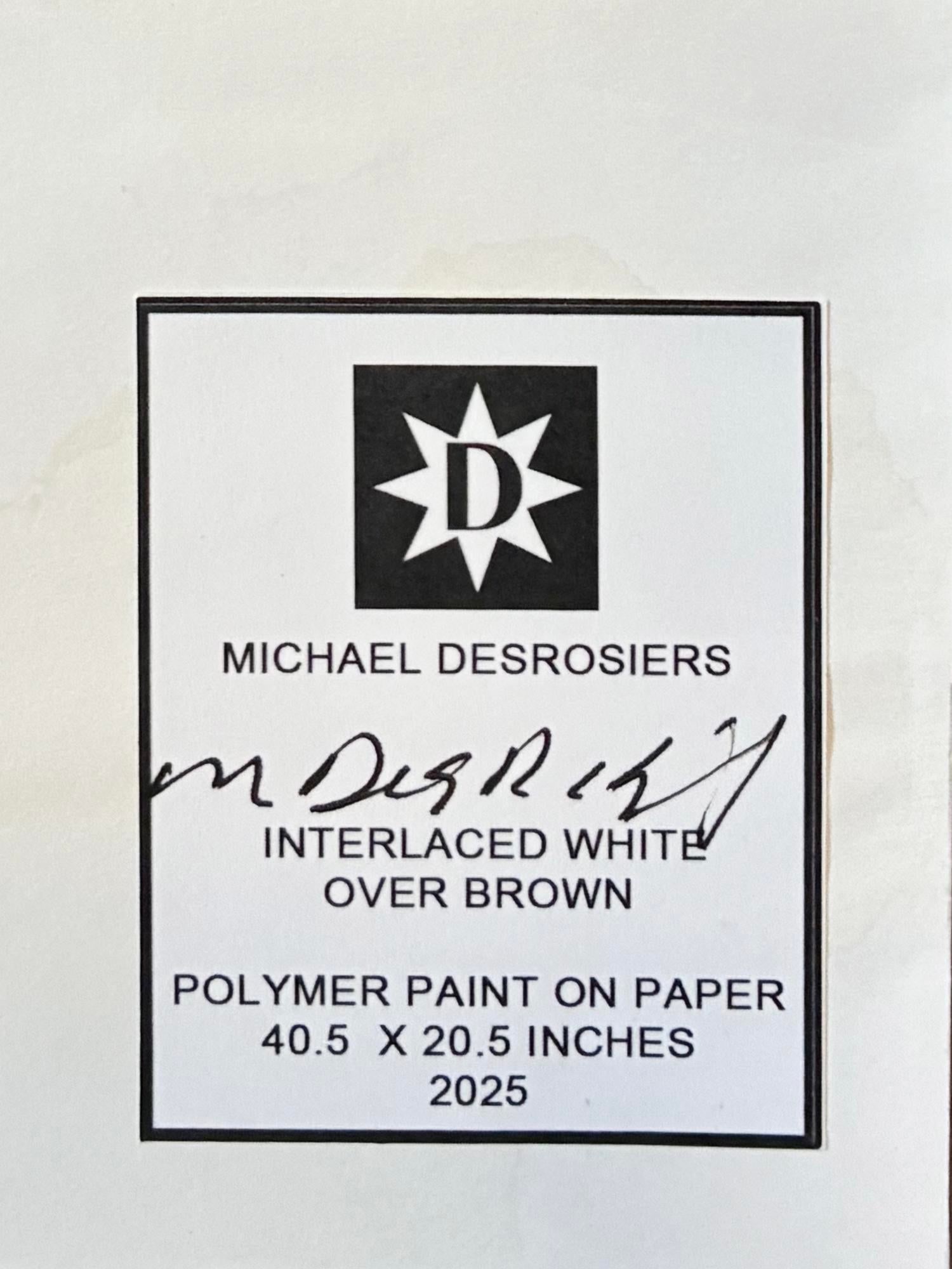 Interlaced White Over Brown by Michael DesRosiers Acrylic Paint on Paper (2025) - 5