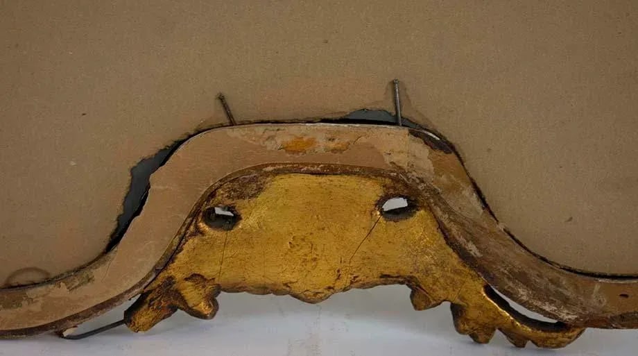 Antique Gold Gilt Mirror - Bow Tie Motif - 10
