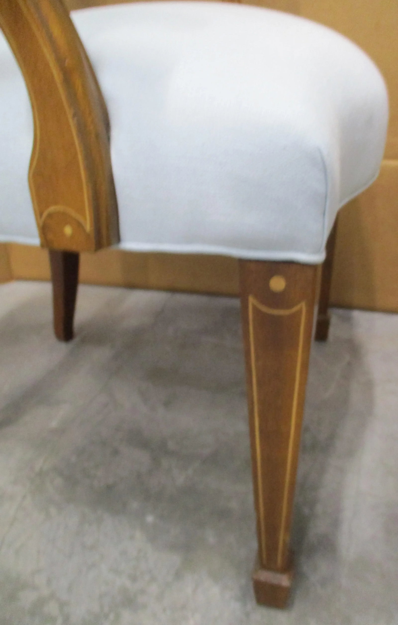 Hickory Chair Company Inlaid Mahogany and Upholstered Open Louis XVI Armchairs - a Pair - 10