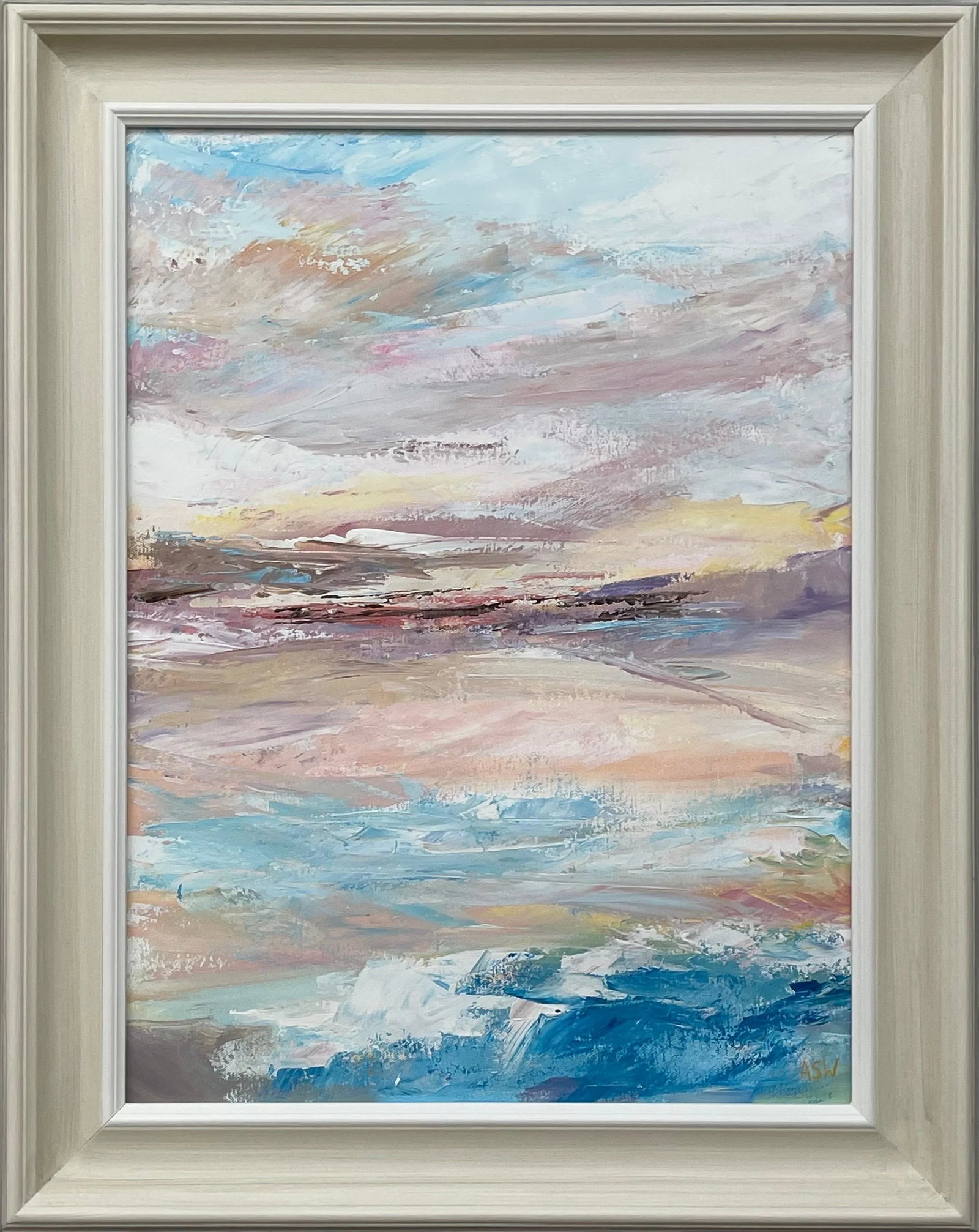 Serene Abstract Impressionist Seascape Landscape by Contemporary British Artist, 2022 - 13
