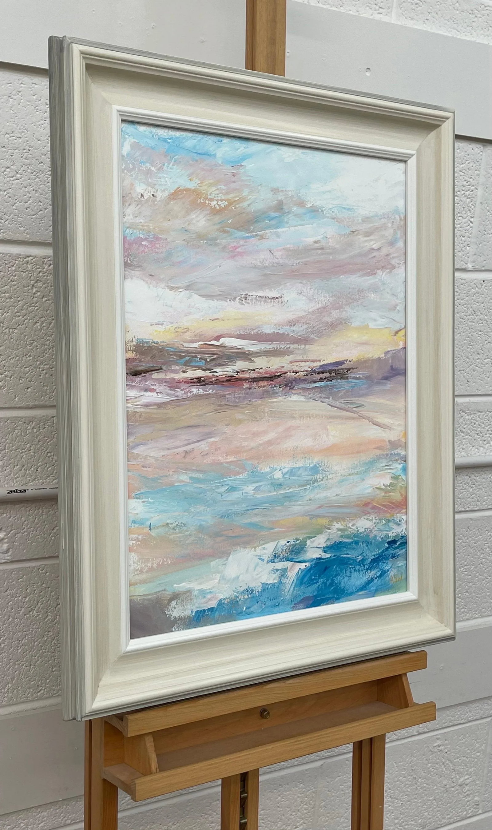 Serene Abstract Impressionist Seascape Landscape by Contemporary British Artist, 2022 - 2
