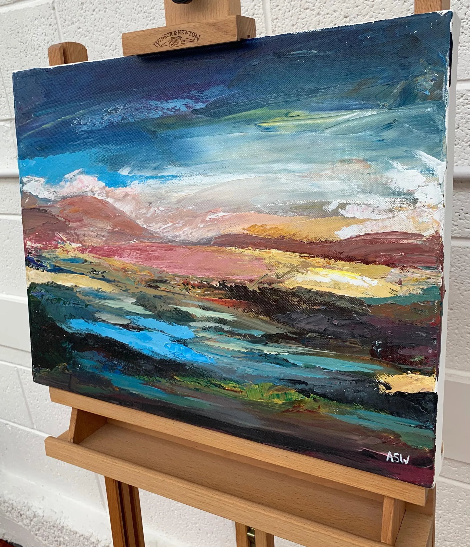 Colourful Expressive Abstract Mountain Landscape by Contemporary British Artist - 11