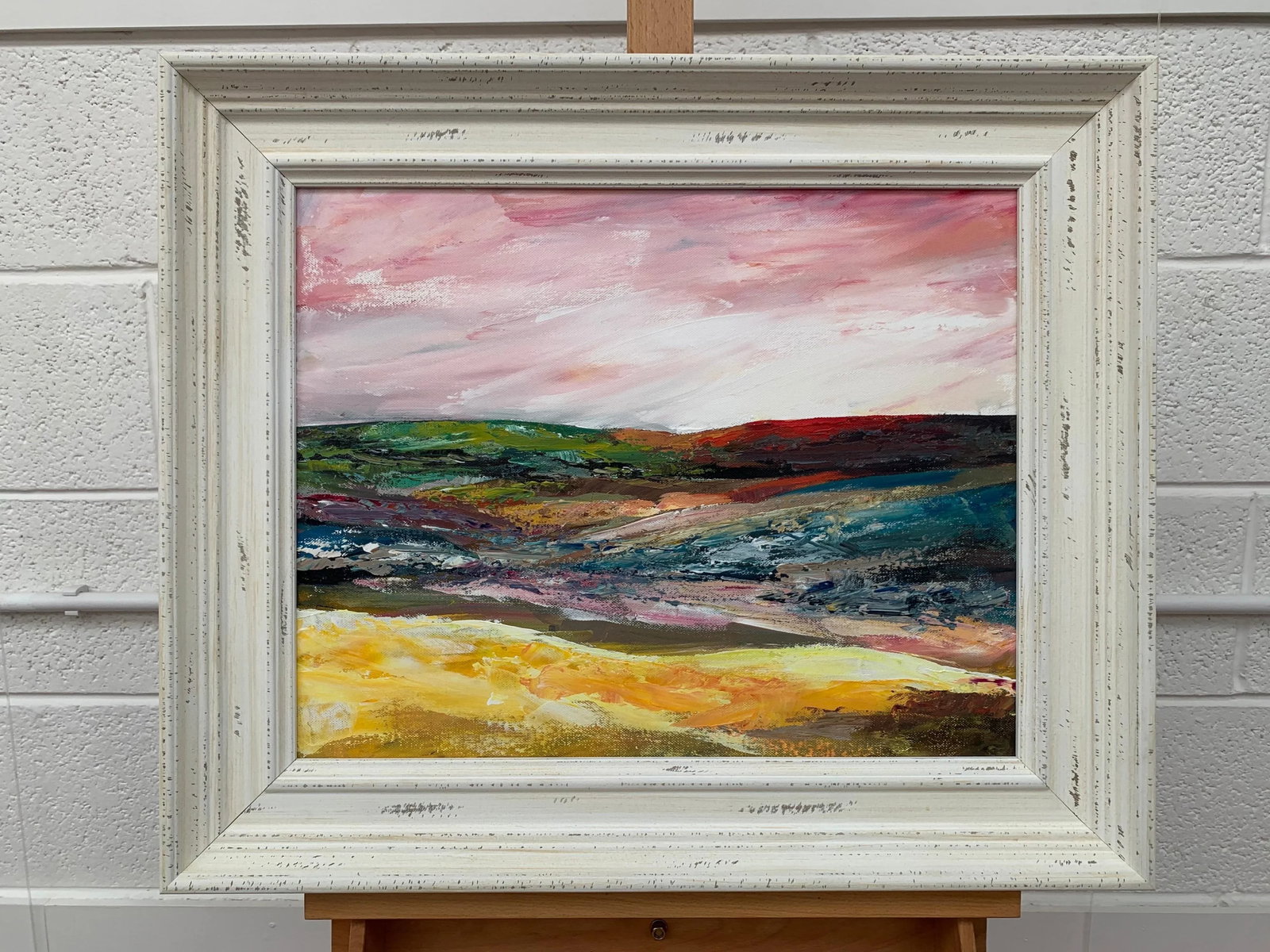 Colourful English Moor Landscape With Pink Sky by Contemporary British Artist, 2020 - 3