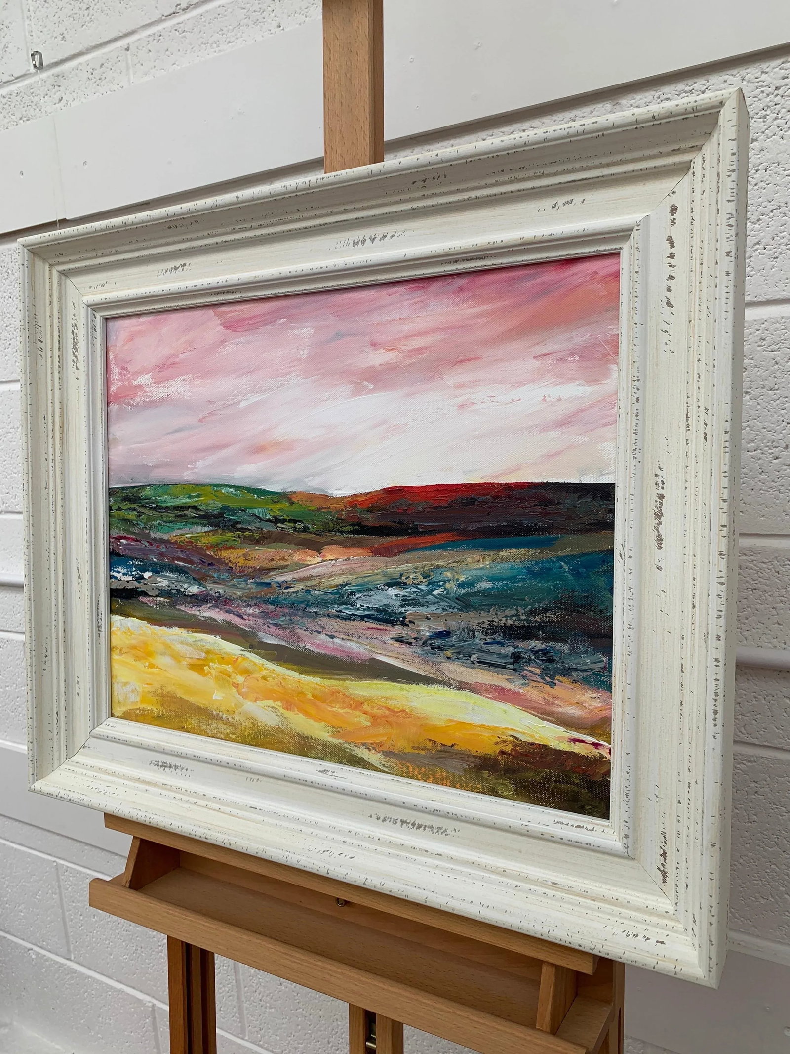 Colourful English Moor Landscape With Pink Sky by Contemporary British Artist, 2020 - 4