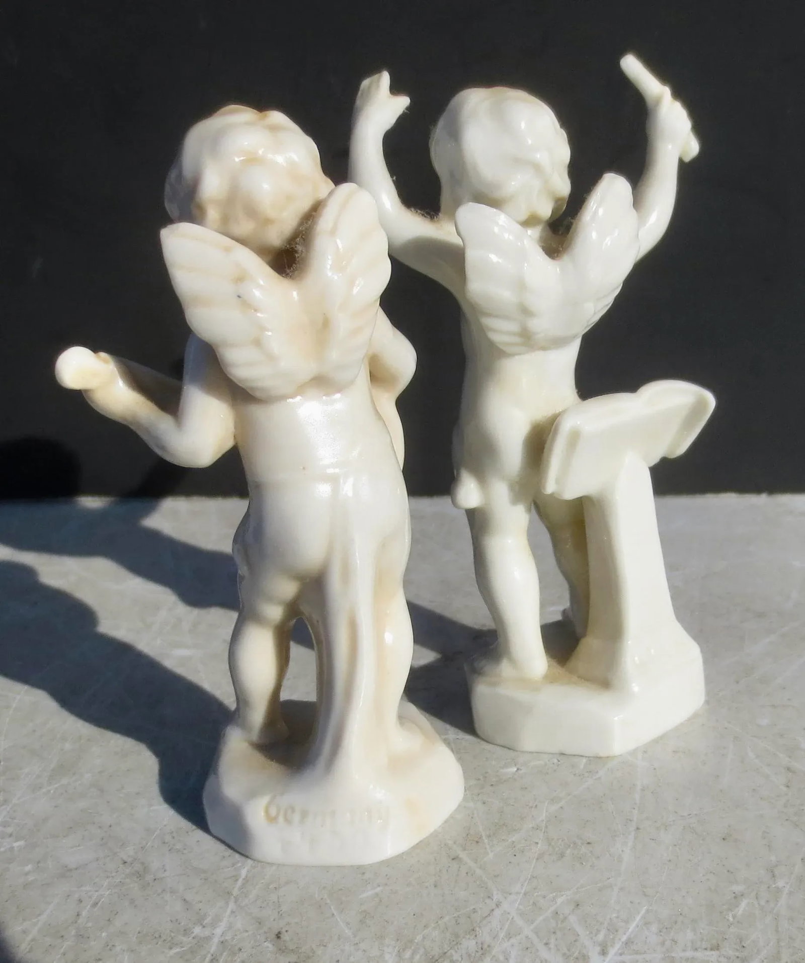 Pair of German Porcelain Putti Musicians - a Pair of 2 - 4