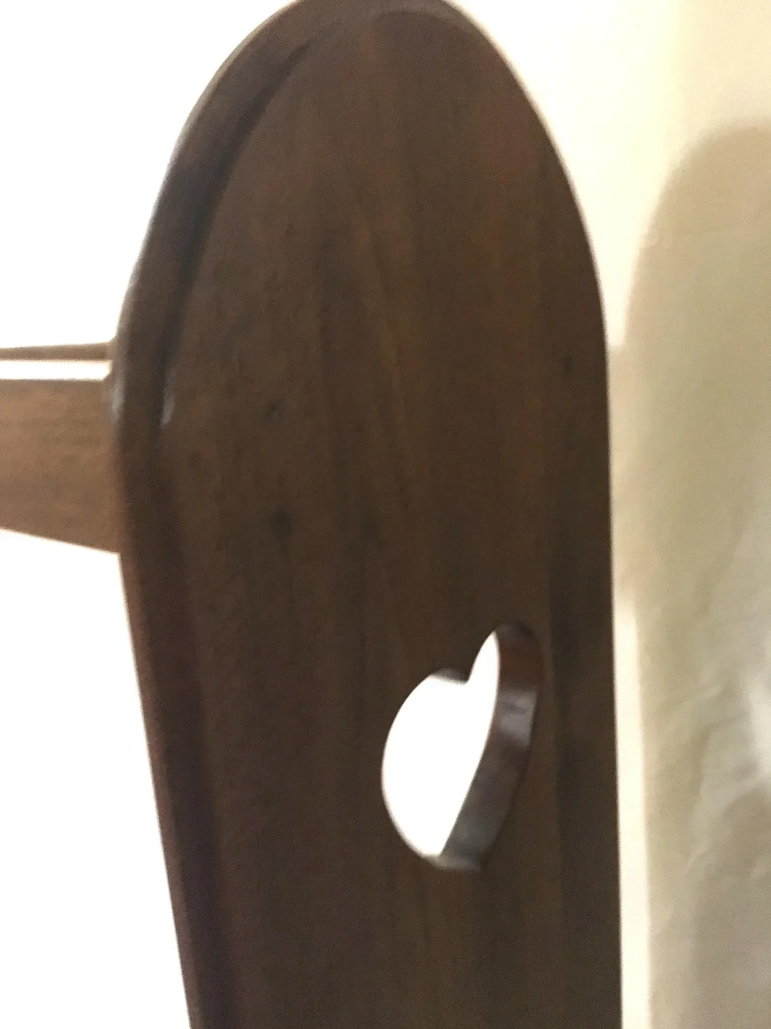 Early American Style Walnut Quilt Rack With Heart Motif - 5
