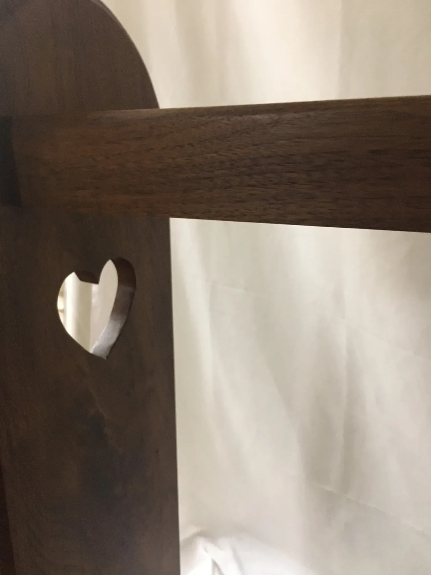 Early American Style Walnut Quilt Rack With Heart Motif - 6