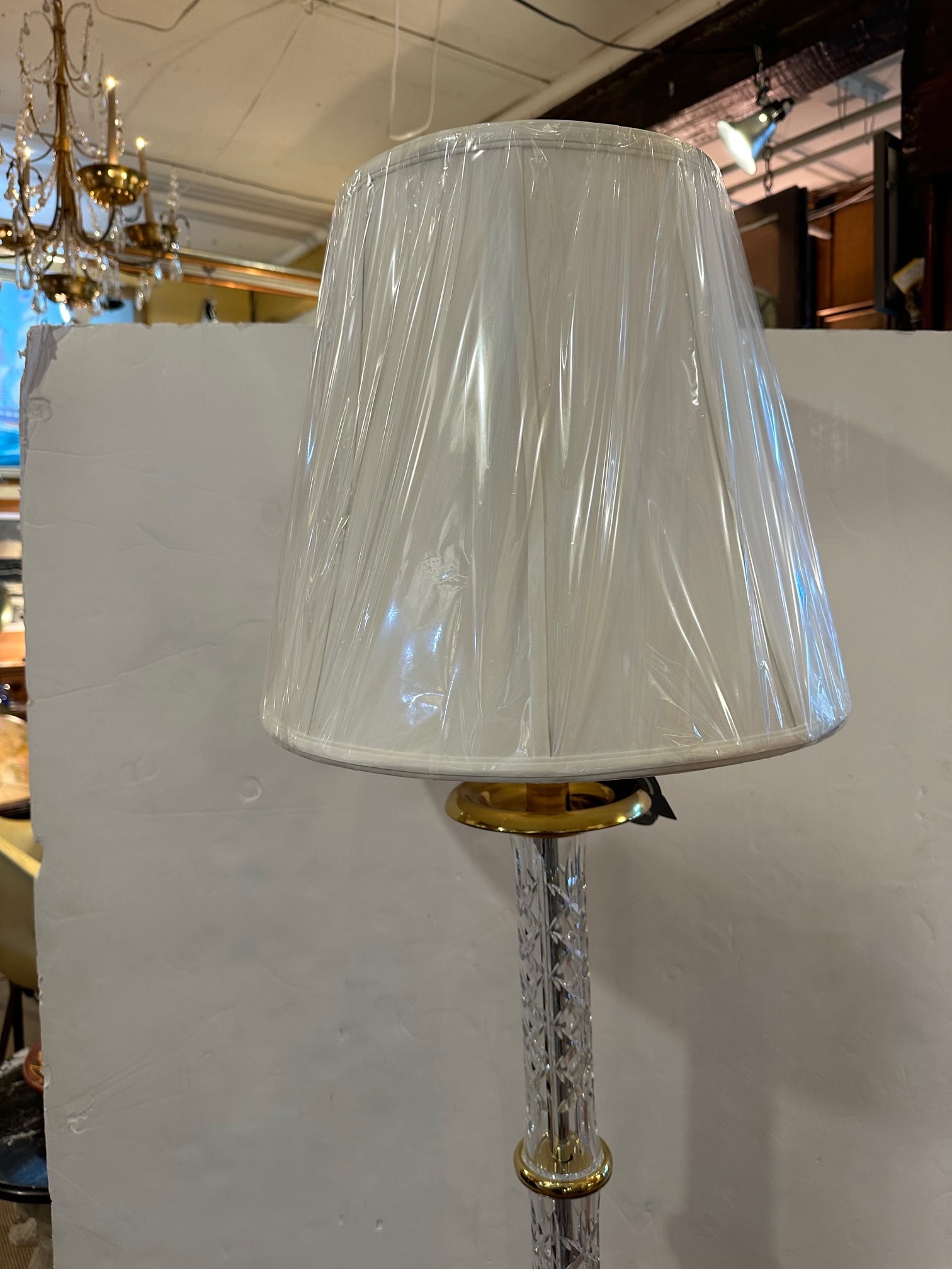 Waterford Crystal Floor Lamp With Brass Details - 10