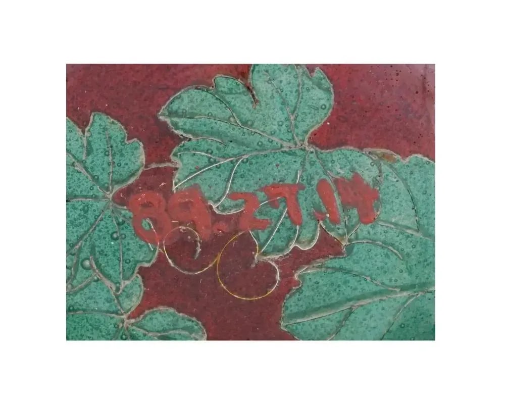 Early 20th Century Japanese Covered Grape Plique a Jour Enamel Kogo Box - 8