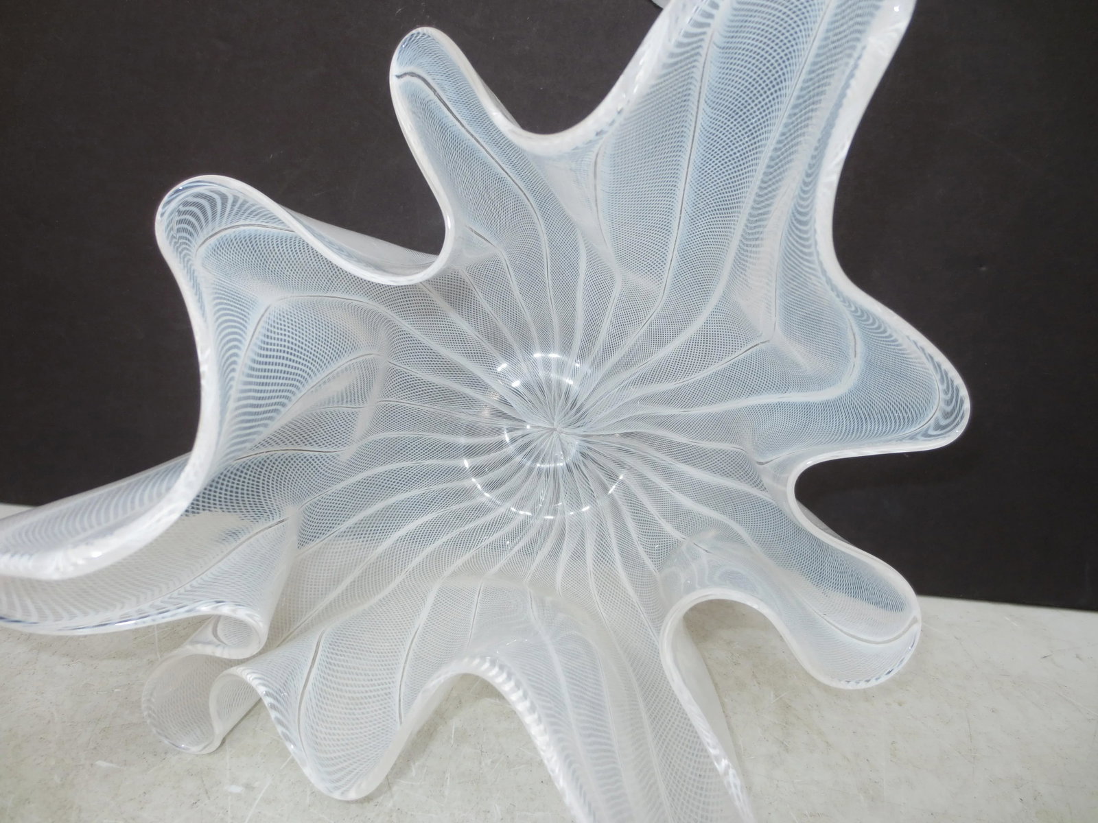 Venini Murano Glass Filagree Handkerchief Circa 1950s - 6