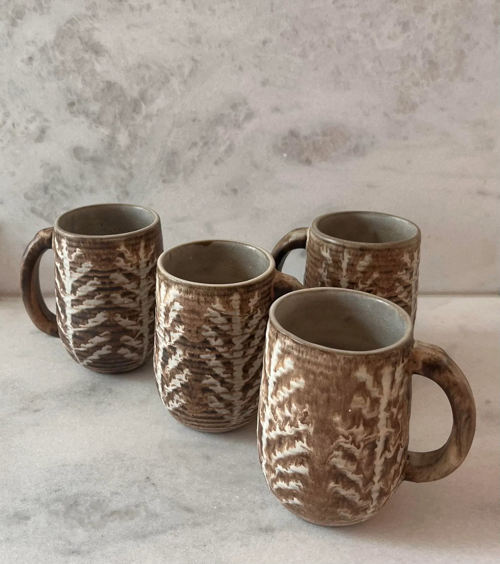 Set of 4 Mid Century Ceramic Glazed Stoneware Coffee Mugs by Design Technics - 13