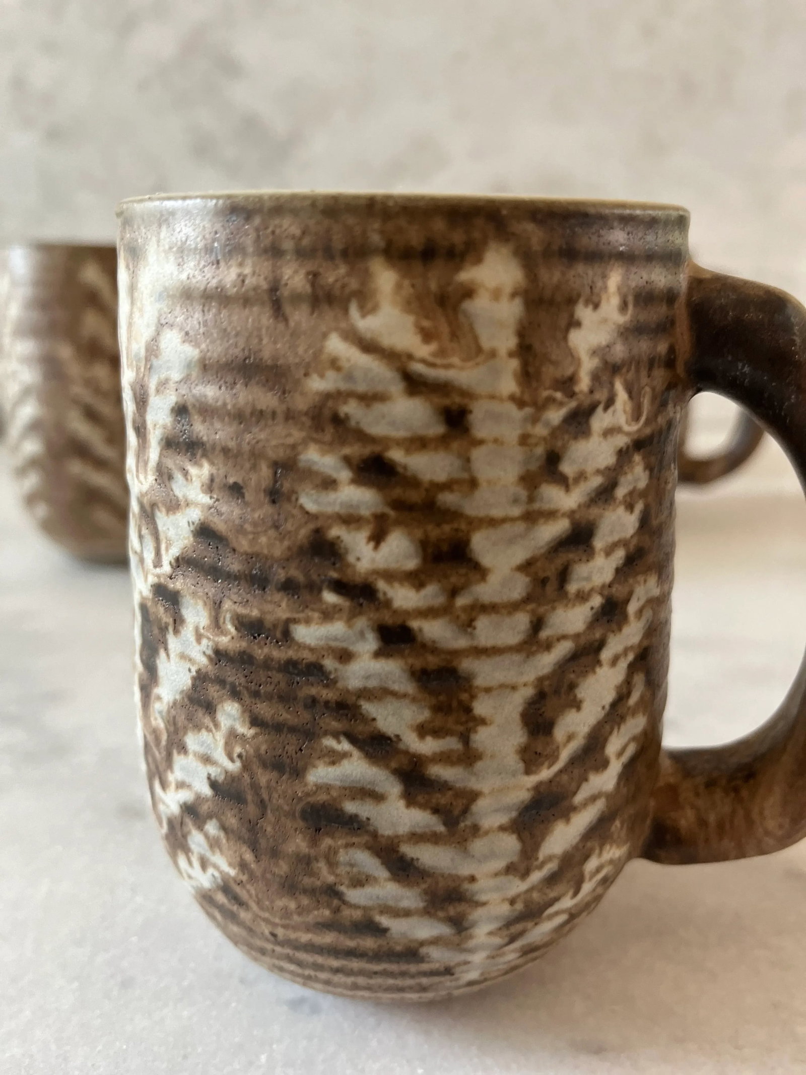 Set of 4 Mid Century Ceramic Glazed Stoneware Coffee Mugs by Design Technics - 9