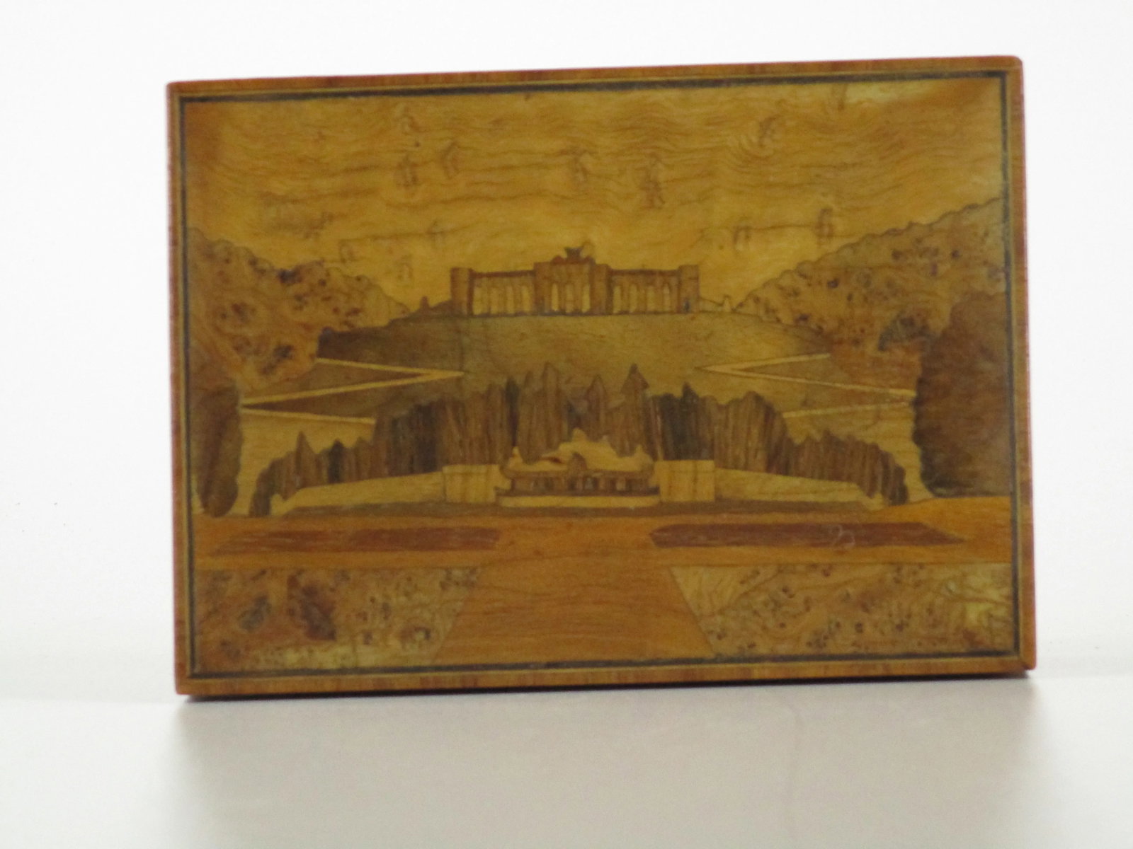 Antique Italian Grand Tour Souvenir Box with Burl Wood Inlay, Sorrento Italy - 2
