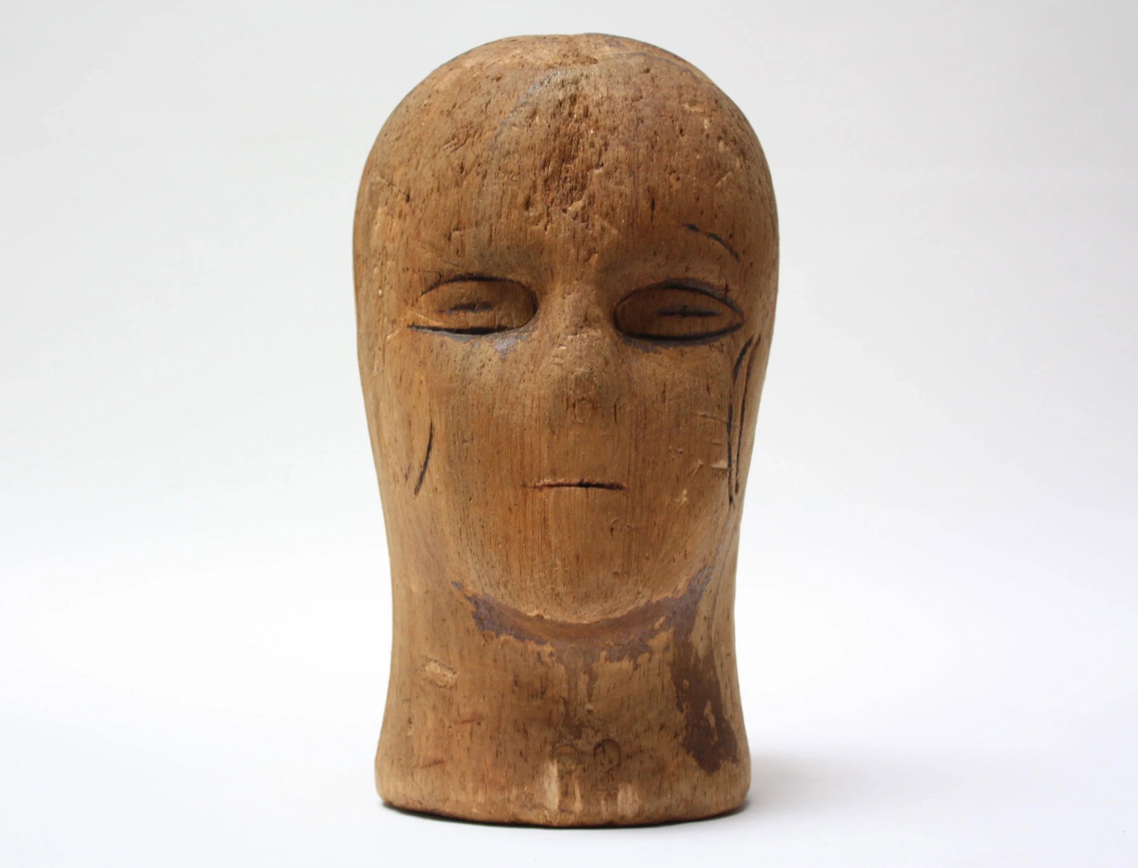 1930s Primitive Cork Mannequin Display Head - 13