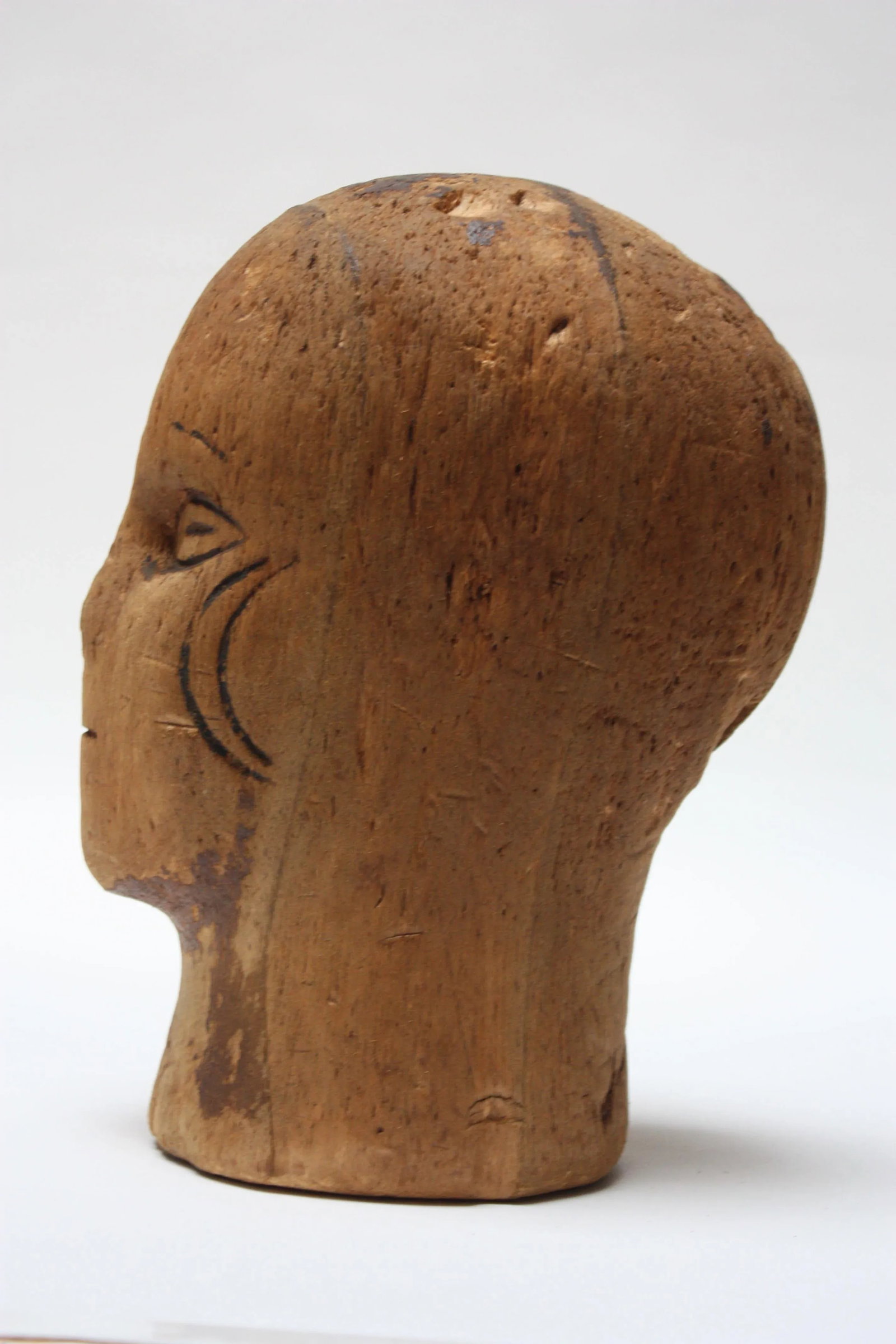1930s Primitive Cork Mannequin Display Head - 3