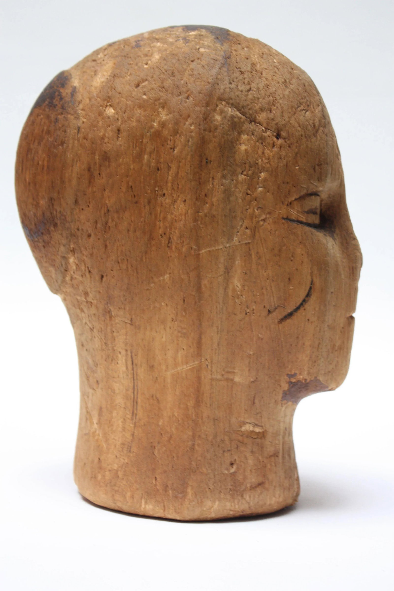 1930s Primitive Cork Mannequin Display Head - 4