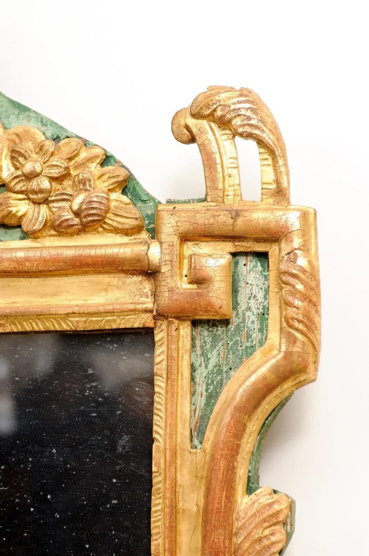 French Louis XVI Period 18th Century Gilded Mirror with Carved Musical Allegory - 8