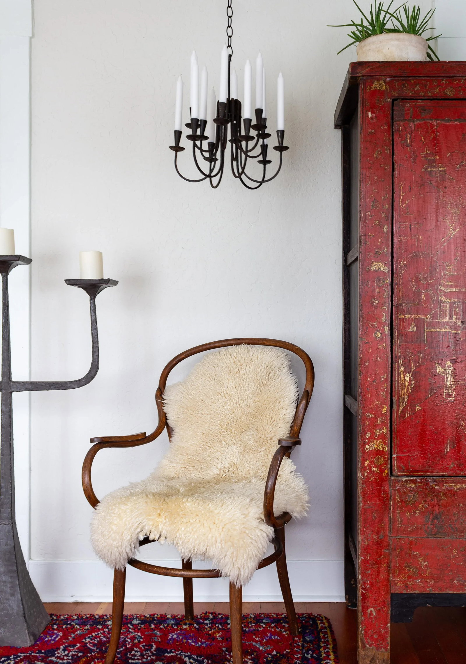 Scandinavian Brutalist Blackened Iron Hanging Candelabra | Made in Sweden - 10