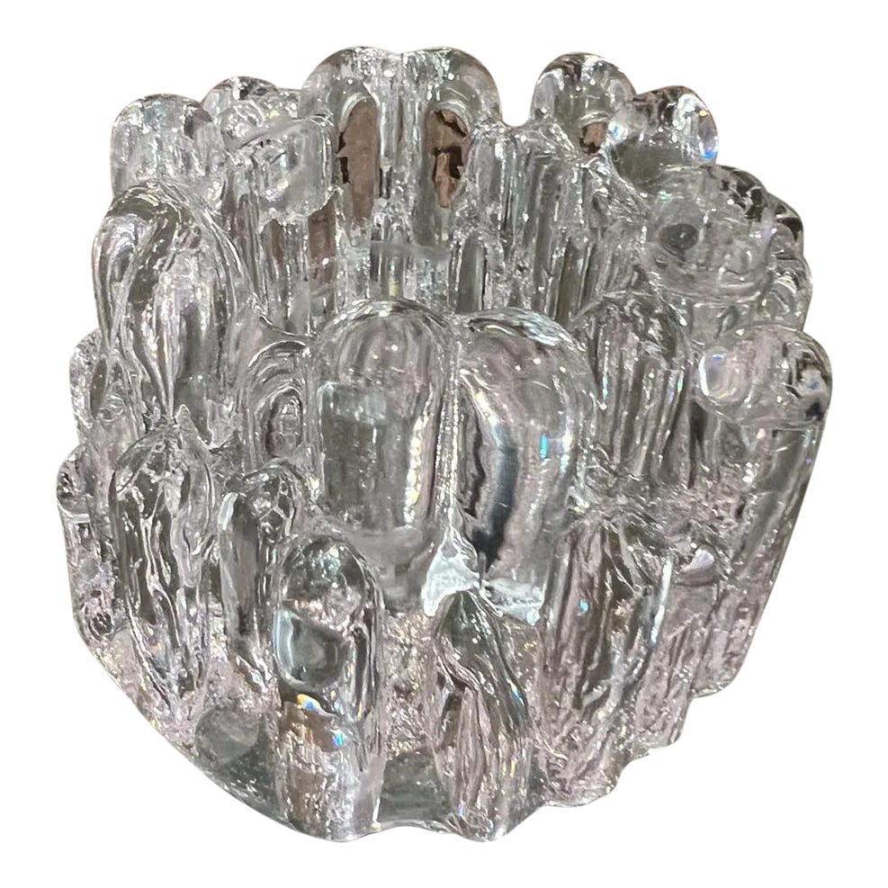 1970s Sweden Kosta Boda Ice Glass Votive Holder Goran Warff: For your consideration, a 1970s polar ice art glass votive - candle holder designed by Goran Warff for Kosta Boda, Sweden. Dimensions: 3.25" H x 4" diameter Please take a look at our listings. We