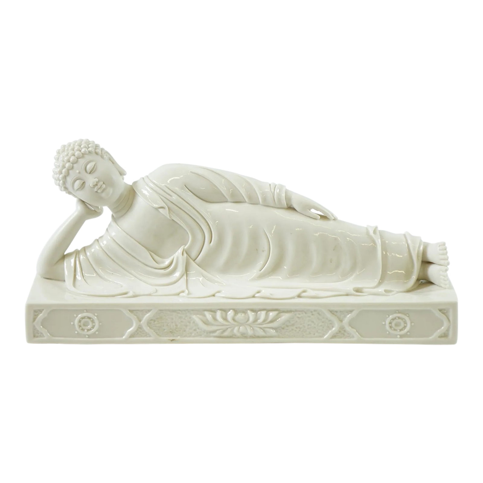 Mid 20th Century Porcelain Lying Buddha Figurine (1 of 4)