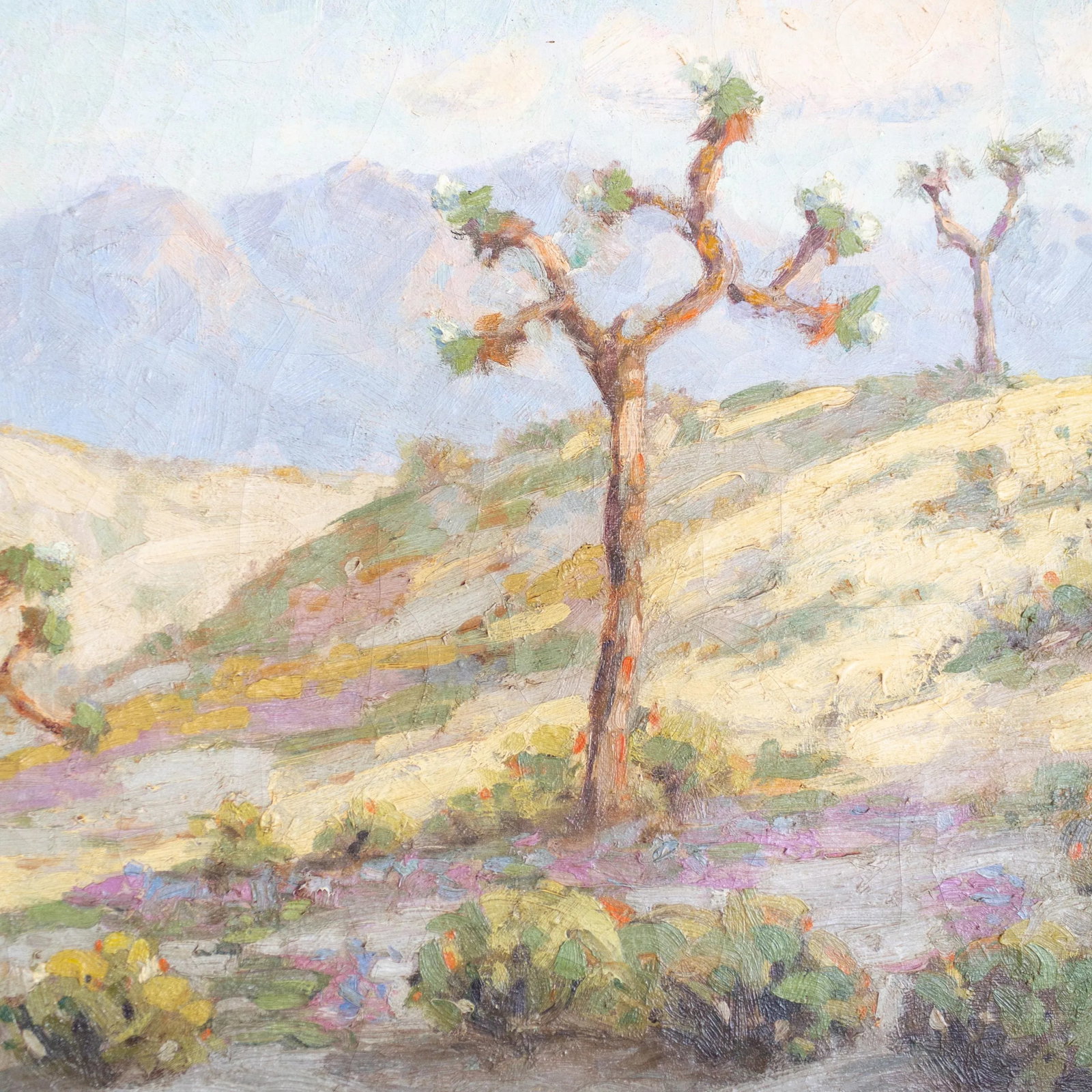 Antique Joshua Tree California Desert Landscape Signed Oil Painting - 10