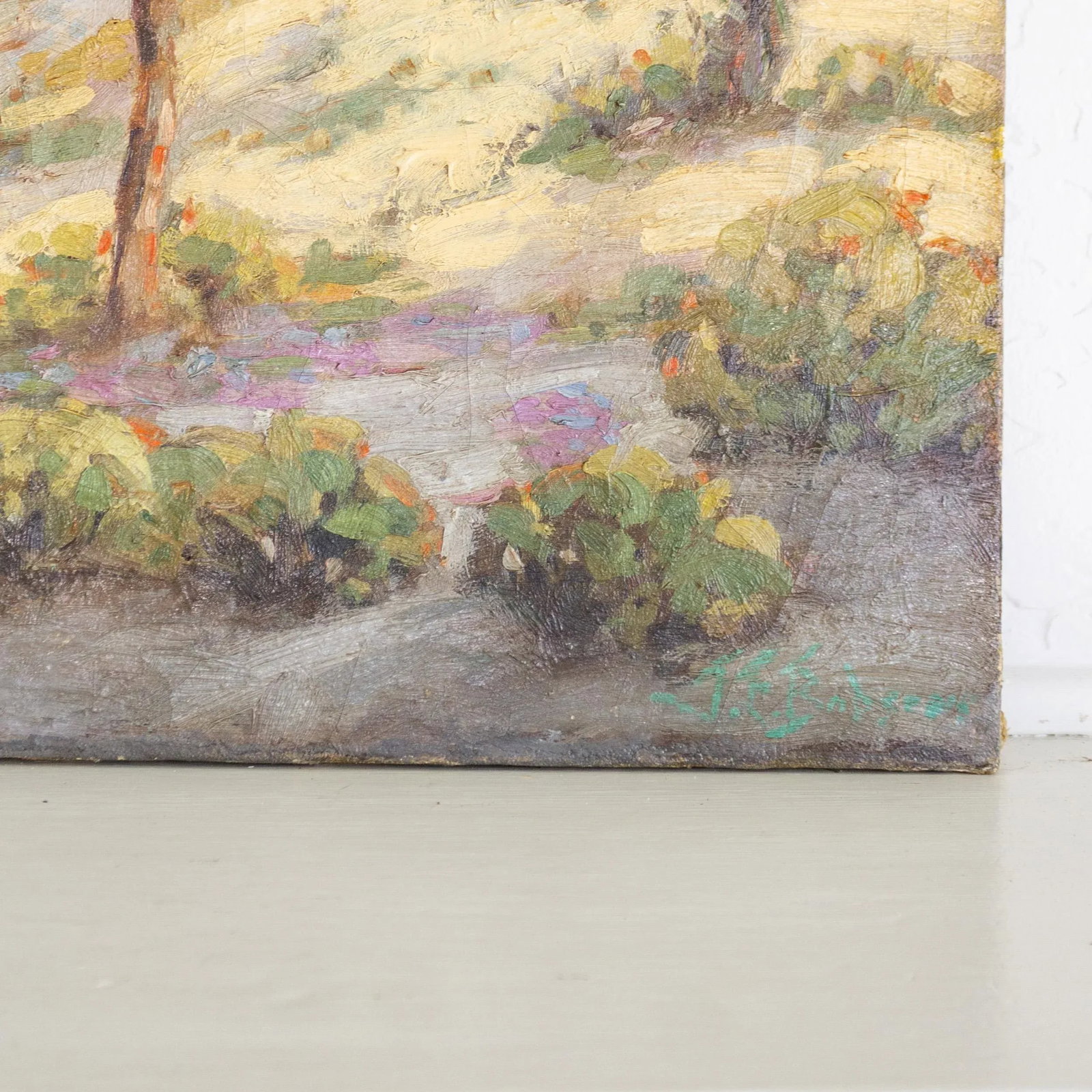 Antique Joshua Tree California Desert Landscape Signed Oil Painting - 13