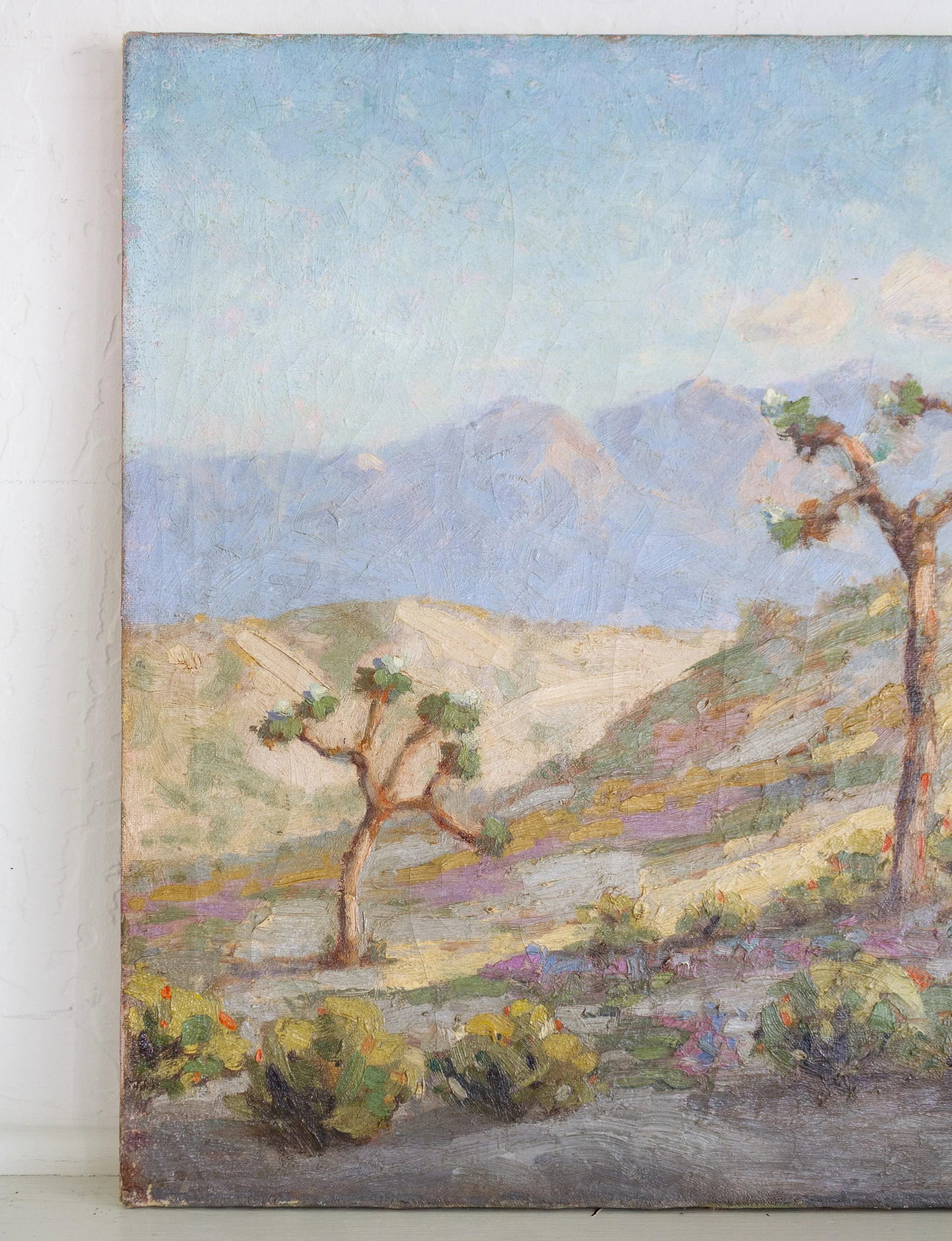 Antique Joshua Tree California Desert Landscape Signed Oil Painting - 3