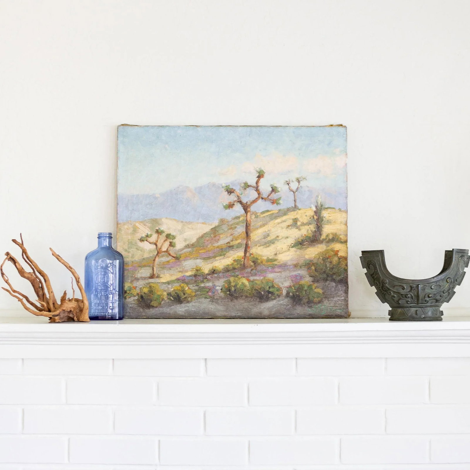 Antique Joshua Tree California Desert Landscape Signed Oil Painting - 8