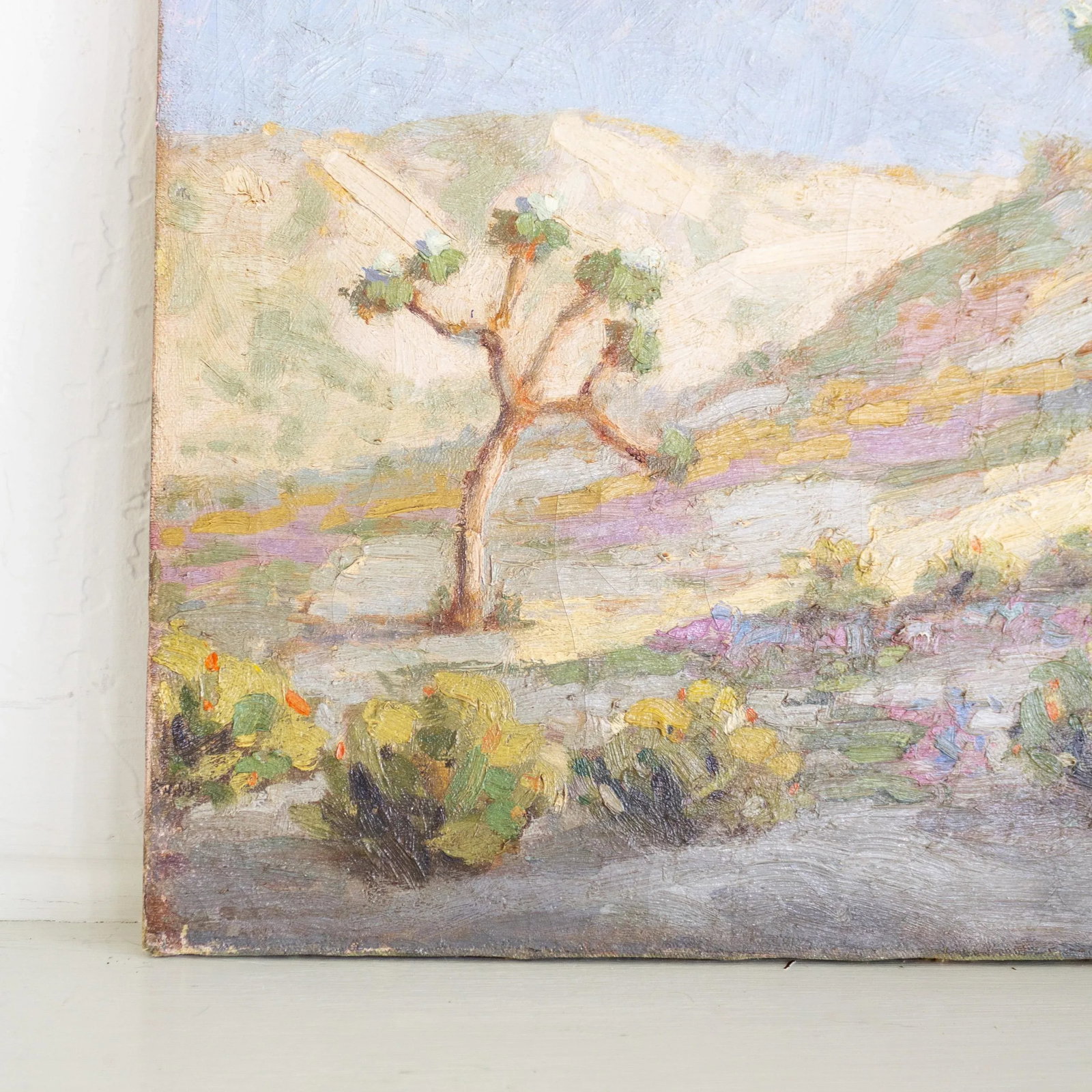 Antique Joshua Tree California Desert Landscape Signed Oil Painting - 9
