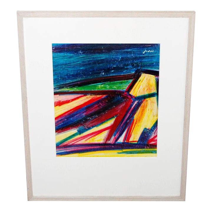 Vintage Original Abstract Pastel Artwork by Swedish Artist Ivan Jordell.: Vintage Original Abstract Pastel Artwork by Swedish Artist Ivan Jordell. Pastel On Paper. New Mat with original frame. Image Size: 10" x 12" Condition: Alterations: Original Condition Unaltered