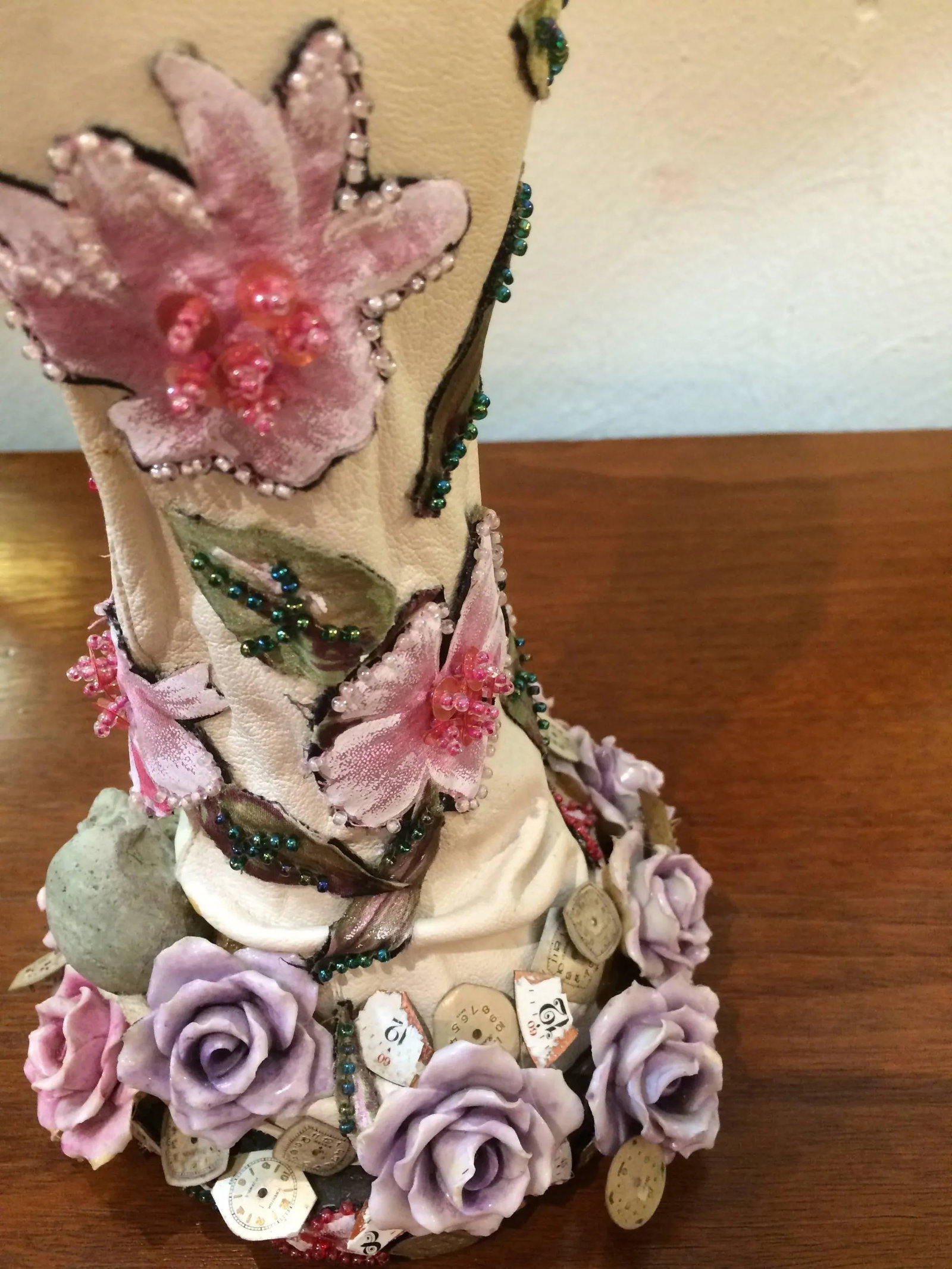 Romantic Mixed-Media Sculpture Titled Hand of Time - 5