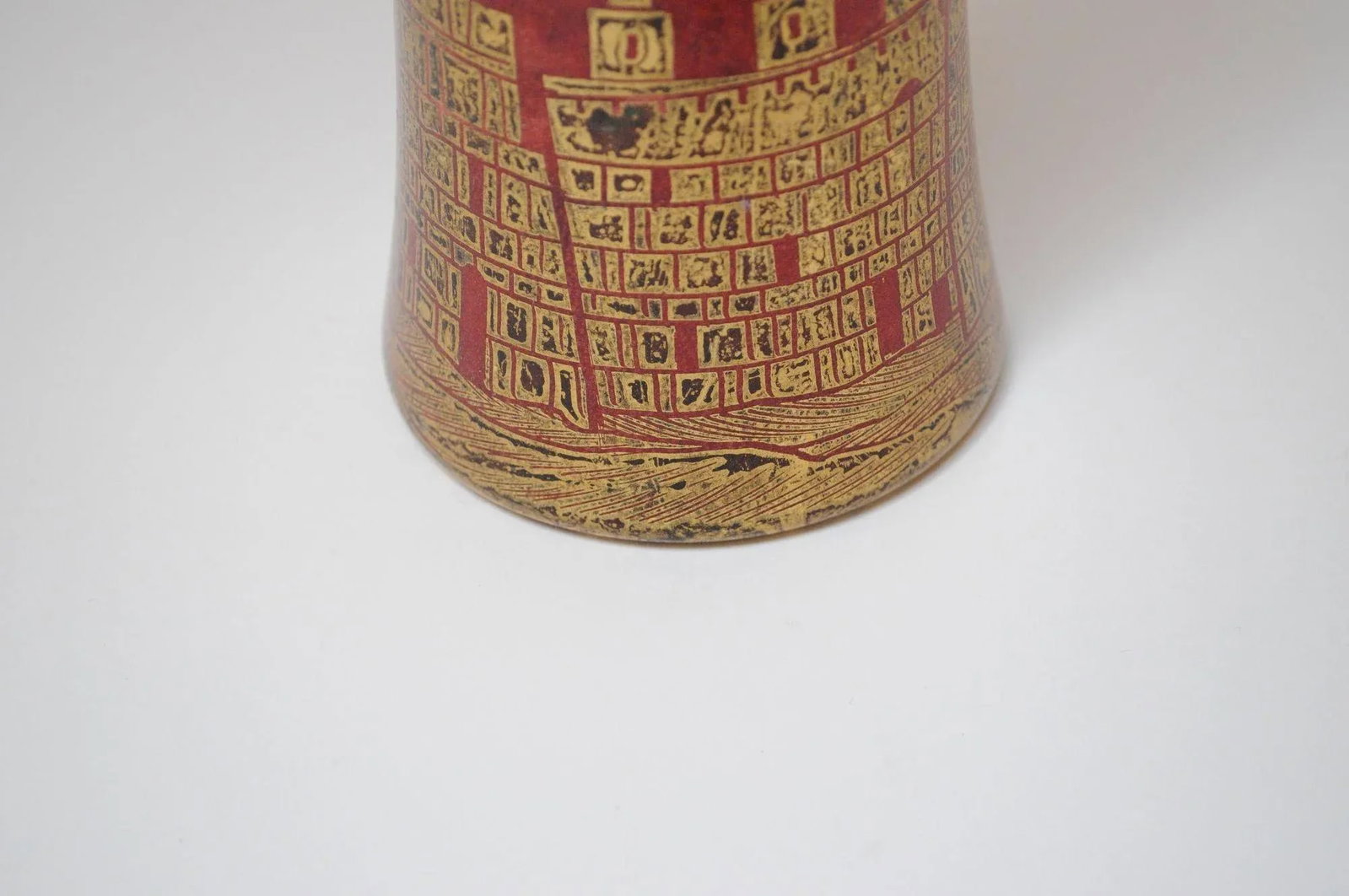 Vintage Italian Dyed Red Goatskin and Brass Cocktail Shaker by Aldo Tura - 11