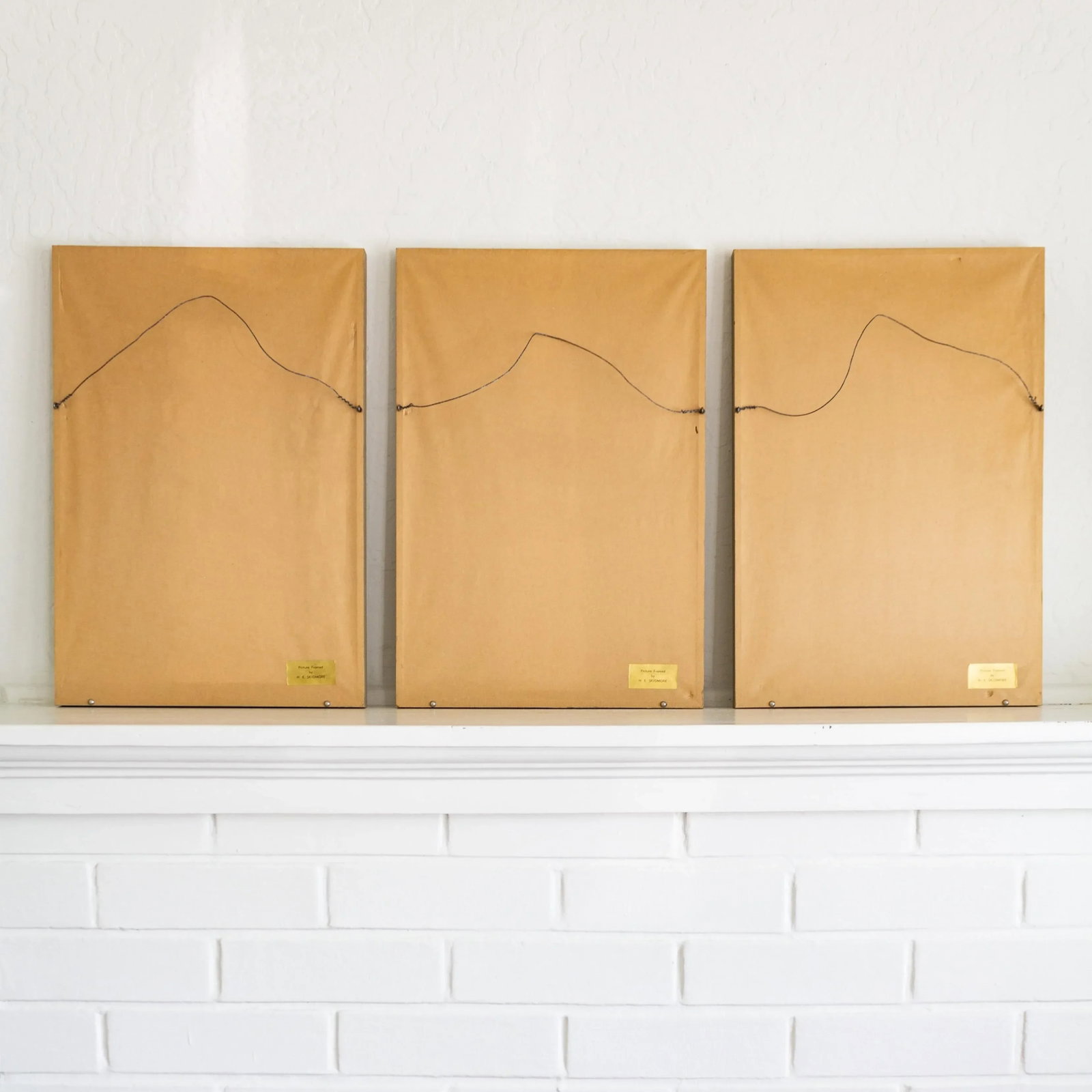 Hand Drawn Graphite Illustration Profile Portraits | Gold Framed Set of Three - 11