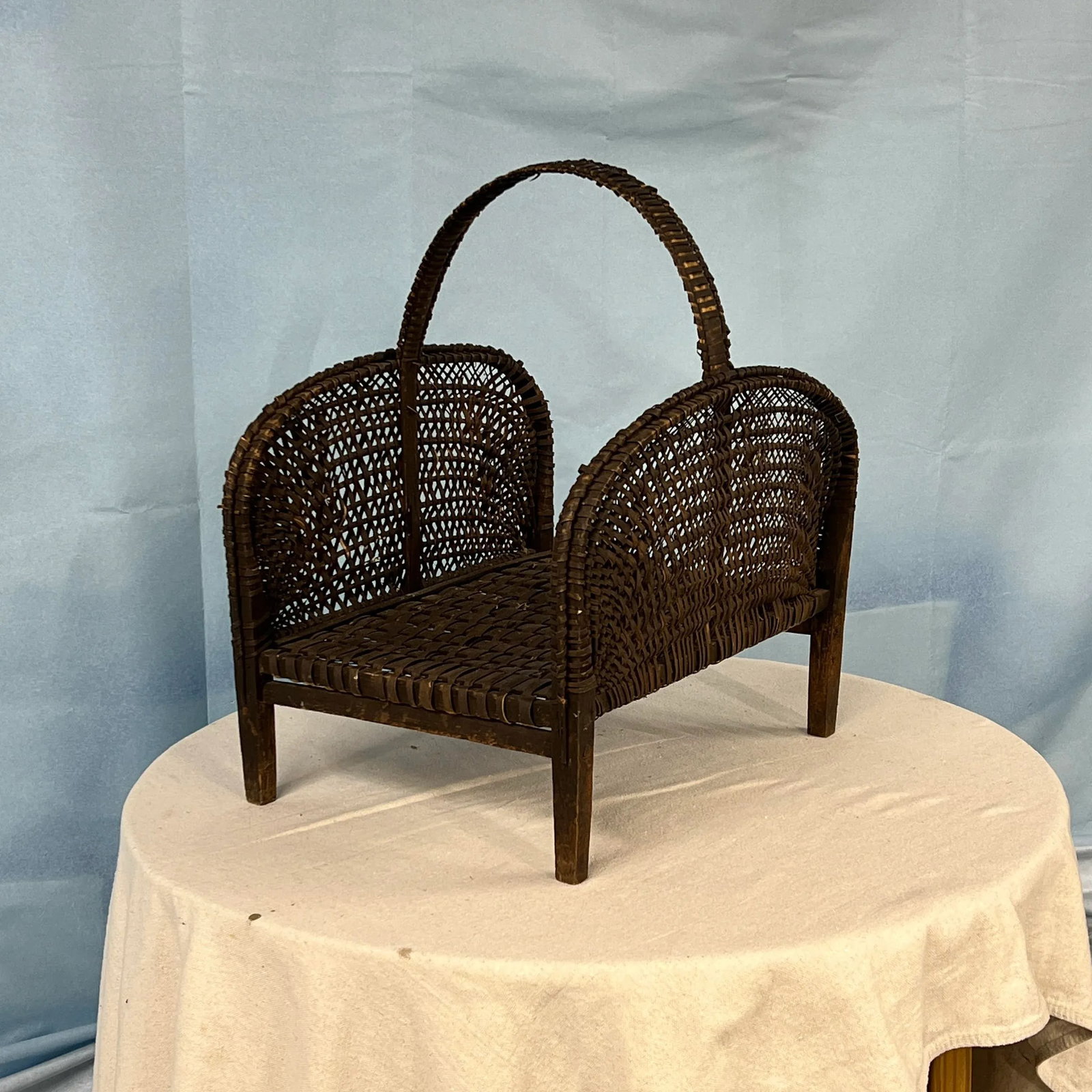 Antique Peg Construction Primitive Farmhouse Style Kindling Holder - 2