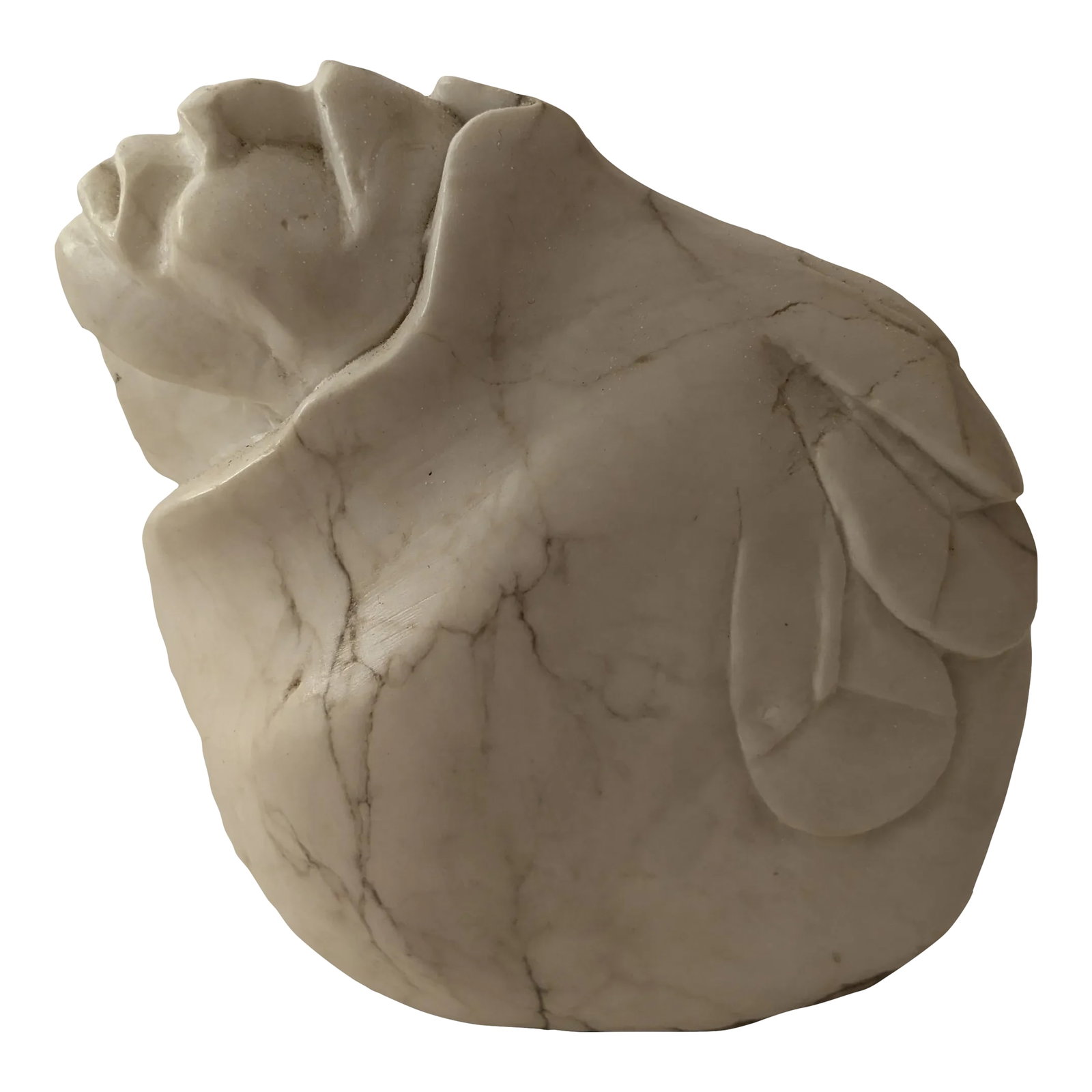 Signed S. General Carved Marble/Howlite Native American Face: Signed S. General Carved Marble & Howlite Native American Face Sculpture Add a striking work of craftsmanship to your collection with this signed sculpture by S. General. Expertly carved from genuine