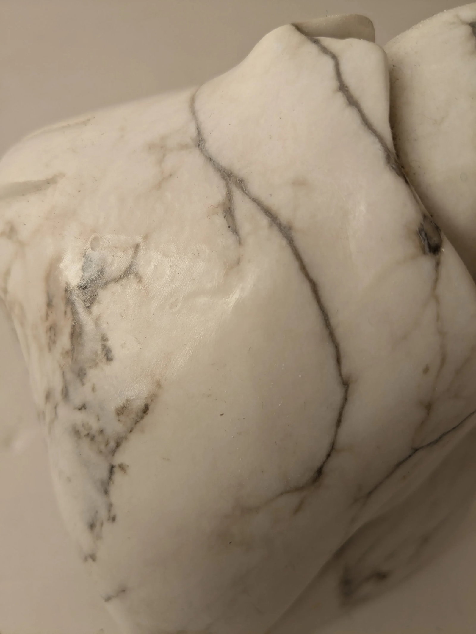Signed S. General Carved Marble/Howlite Native American Face - 2