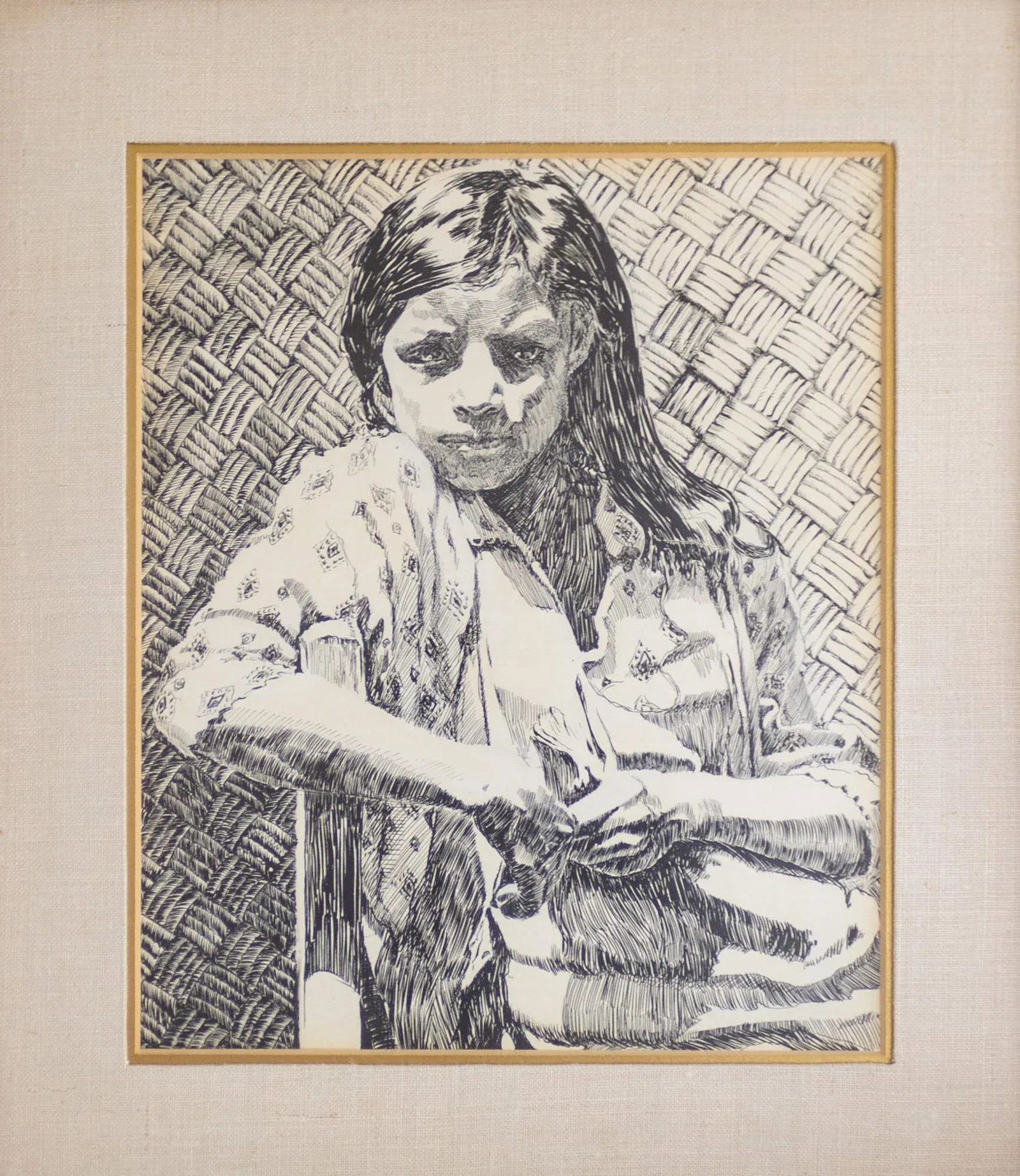Early 20th Century Pen and Ink Portrait by Weldon Amerine - 6
