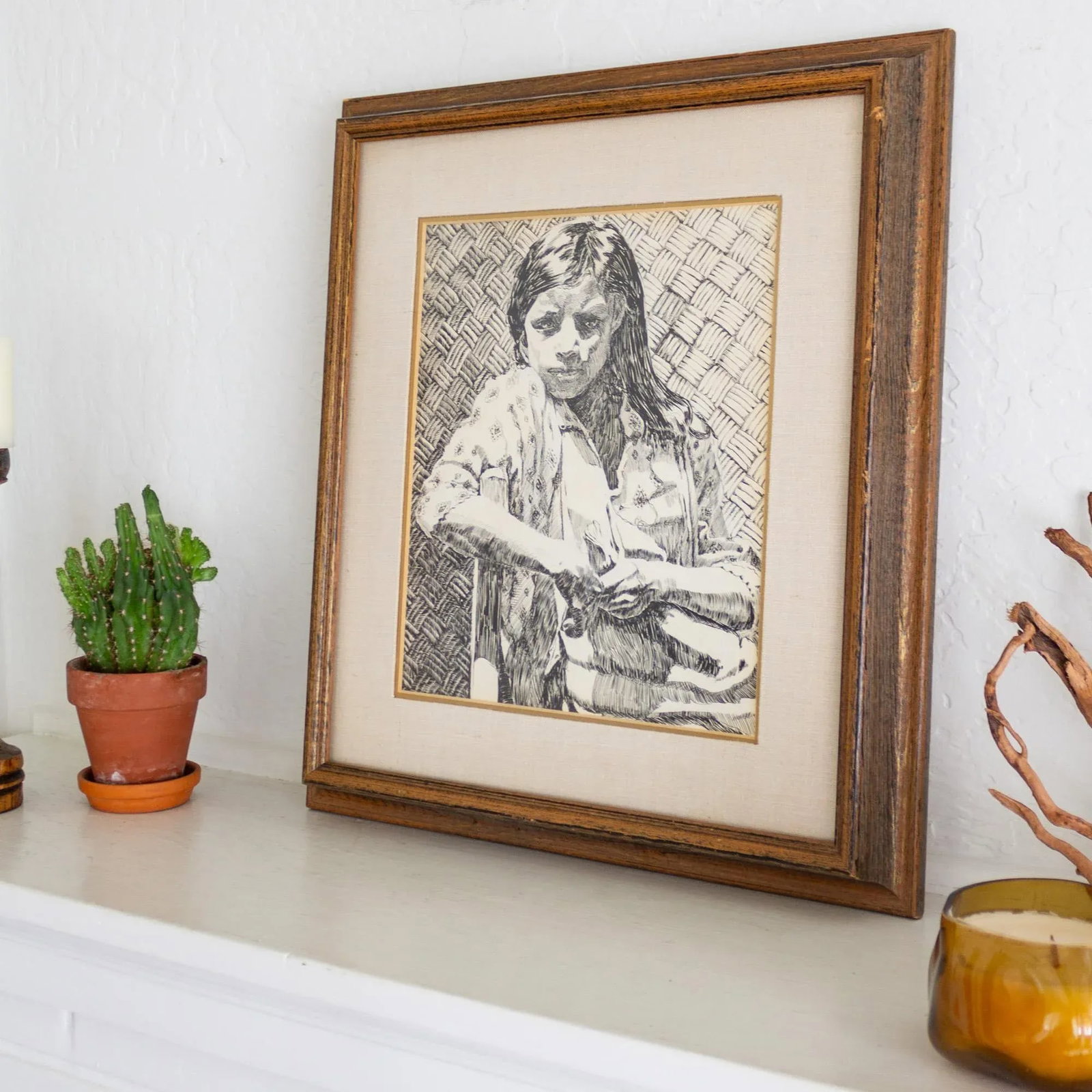 Early 20th Century Pen and Ink Portrait by Weldon Amerine - 8
