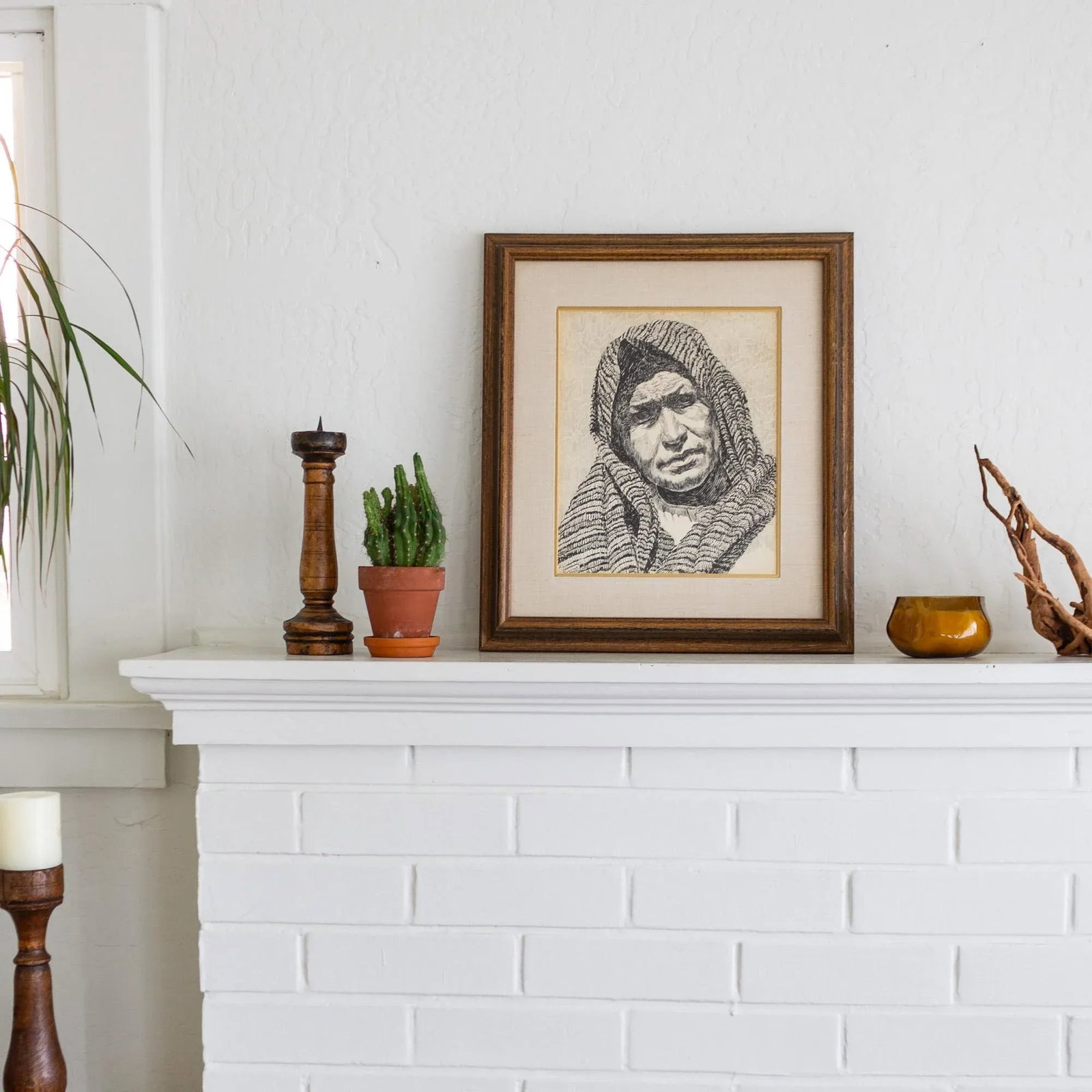 Early 20th Century Pen and Ink Portrait by Texas Artist Weldon Amerine - 2
